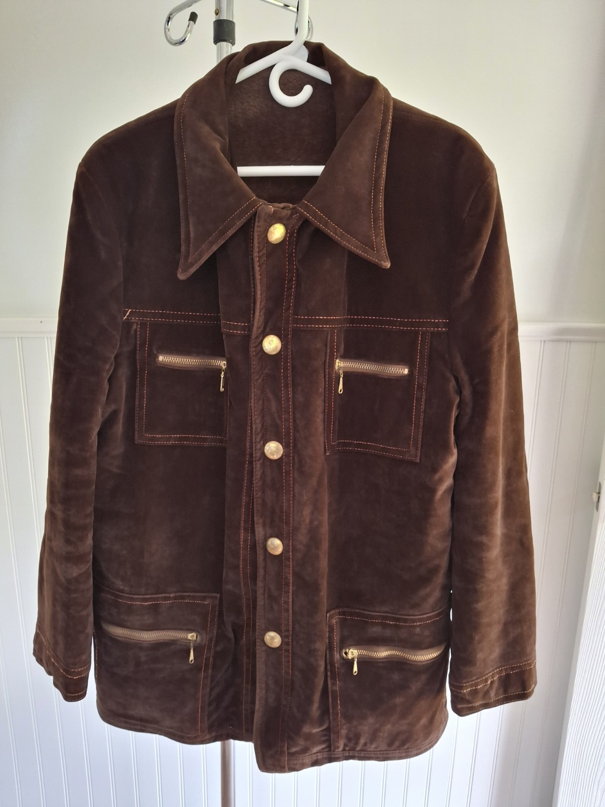 70’s Vtg Towncraft Suede Jacket Men’s Western Ranch Lined Snap Closure