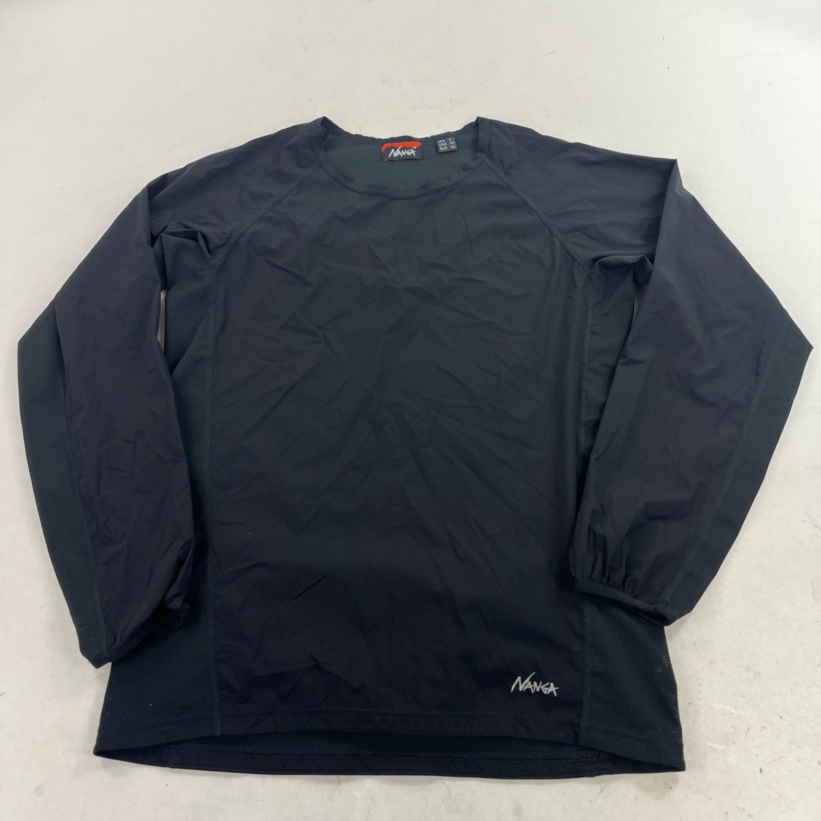 Nanga Hybrid Tech Hike Long Sleeve Top Shirt US Size XS Baggy Mesh Side Panel Nanga Hybrid Tech Hike Long Sleeve Top Shirt US Size XS Baggy Mesh Side Panel