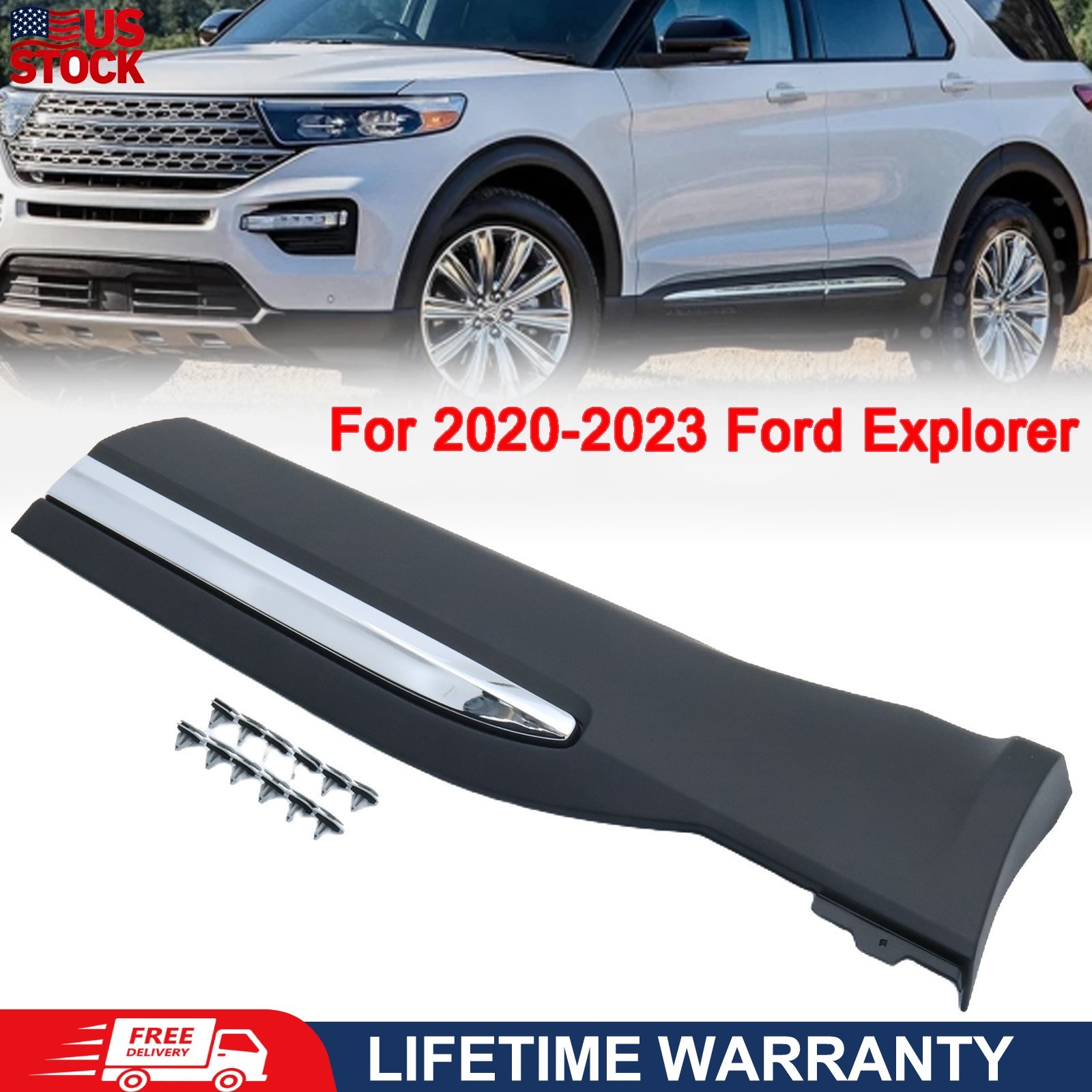 Fits For 2020 2021 2022 2023 Ford Explorer Rear Right Door Lower Molding Trim