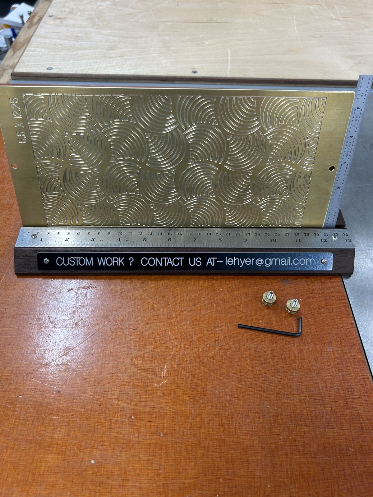 VERY LARGE DECORATIVE SWIRLS BRASS MASTER PLATE FOR NEW HERMES ENGRAVER TRAY