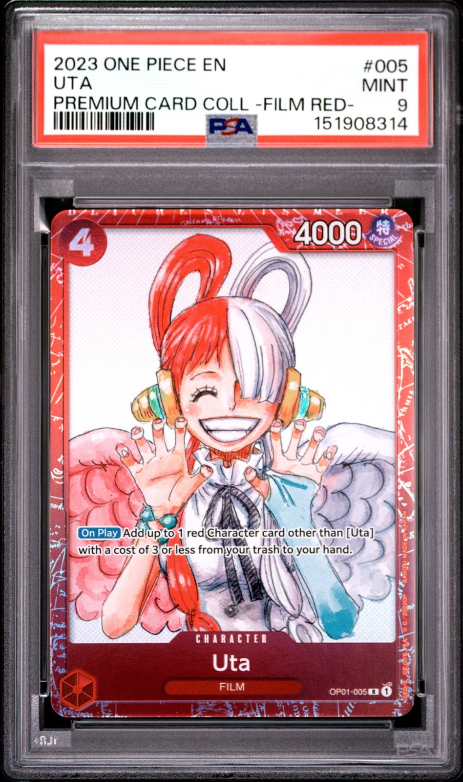 2023 ONE PIECE PREMIUM CARD COLLECTION -ONE PIECE FILM RED- #005 UTA PSA 9