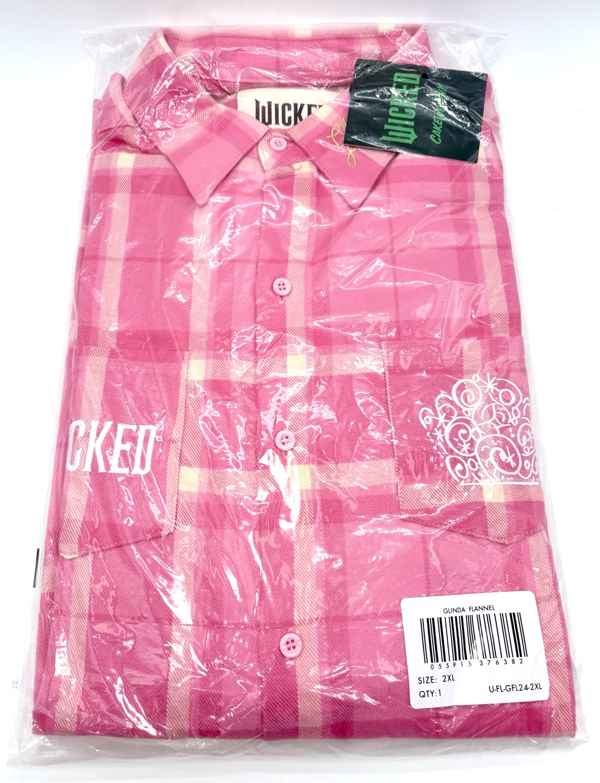 Cakeworthy x Wicked Glinda Flannel Shirt You\'re Gonna Be Popular 2XL NWT Cakeworthy x Wicked Glinda Flannel Shirt You\'re Gonna Be Popular 2XL NWT