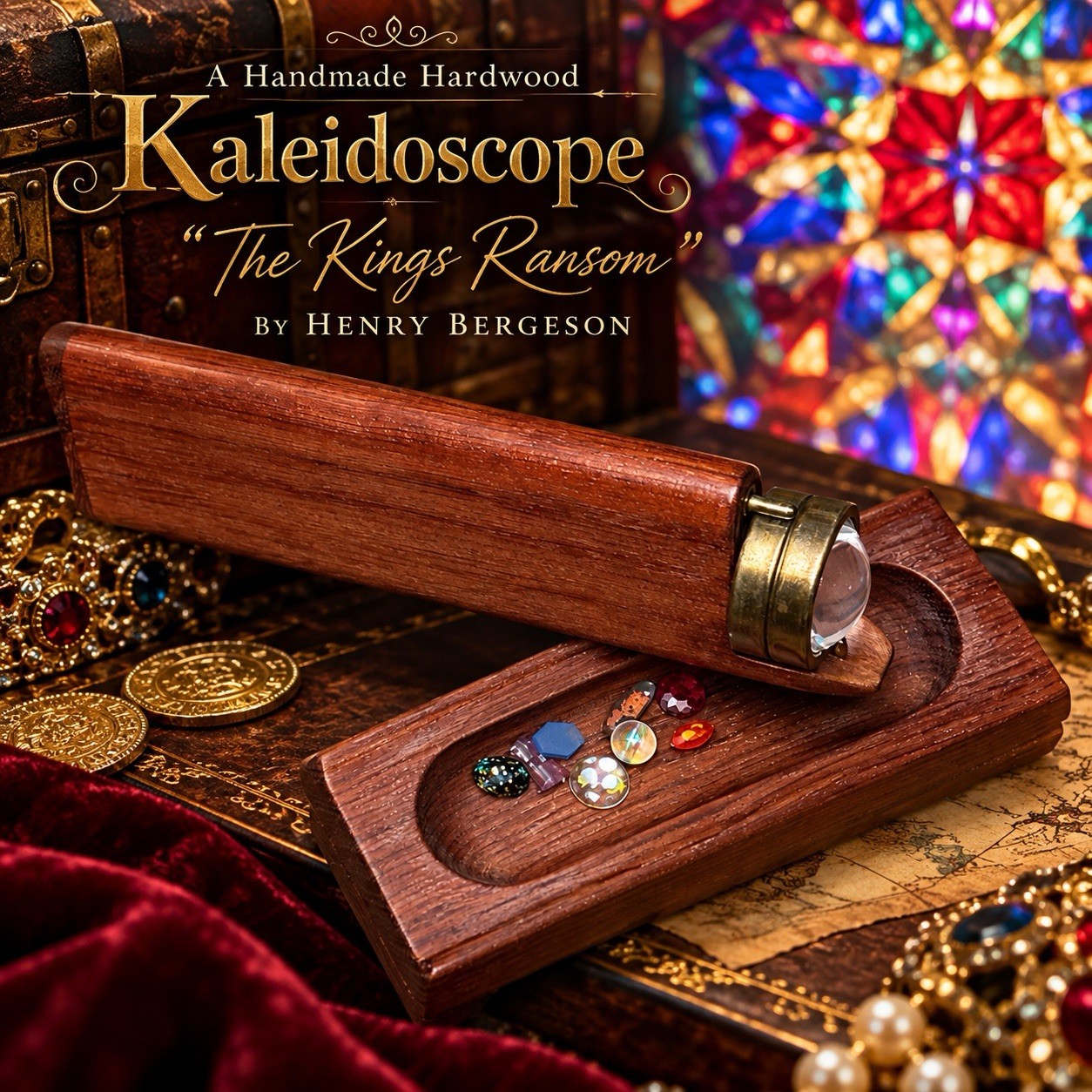 Handmade Hardwood Kaleidoscope “The Kings Ransom” by Henry Bergeson