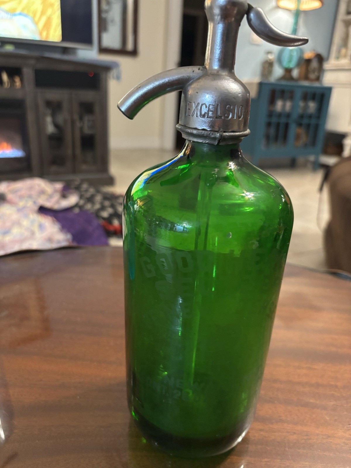 Good Health Emerald Vtg Green Seltzer Bottle Of New Jersey. Excelsior Bev. Good Health Emerald Vtg Green Seltzer Bottle Of New Jersey. Excelsior Bev.