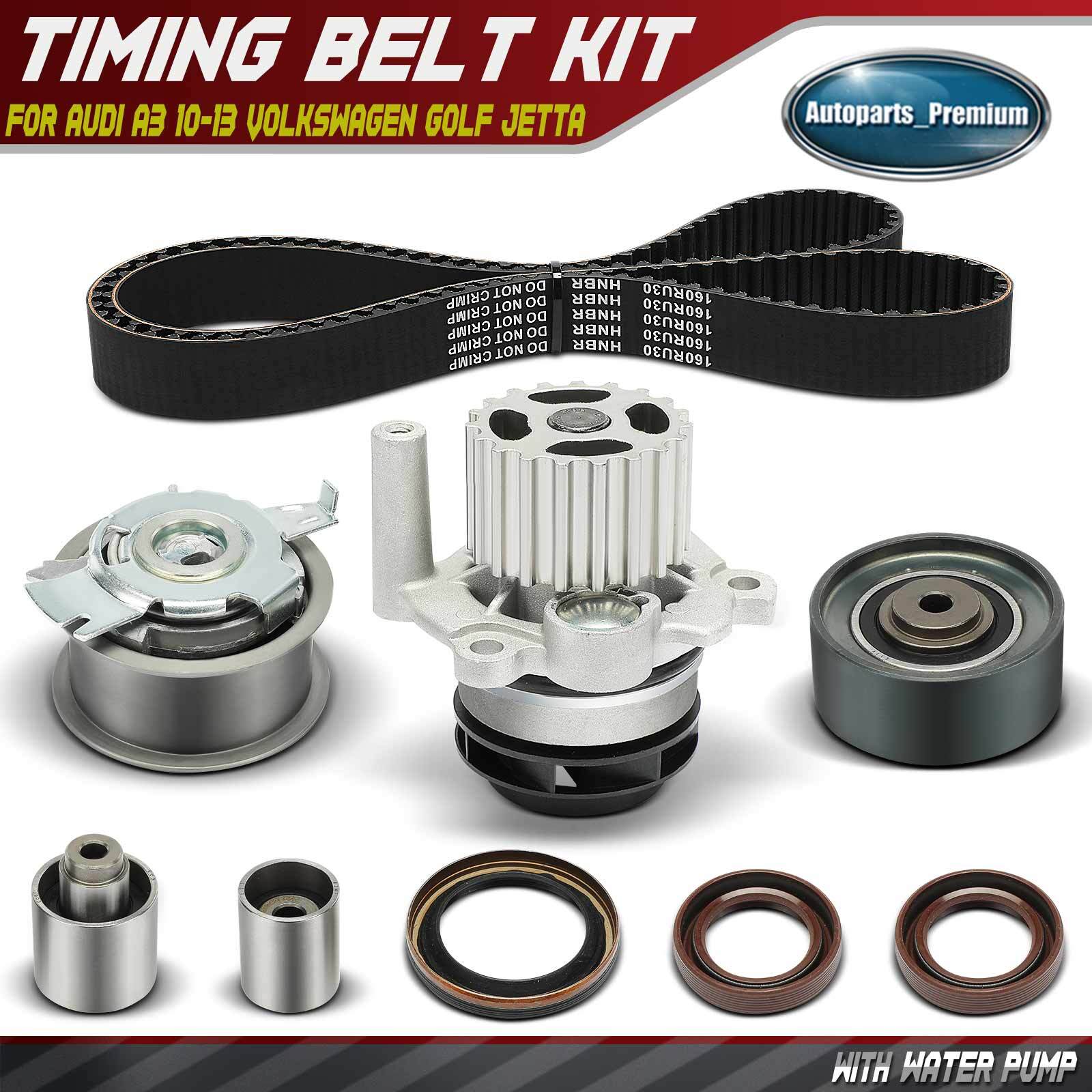 9x Timing Belt Kit and Water Pump for Audi A3 10-13 Volkswagen Golf 10-13 Jetta