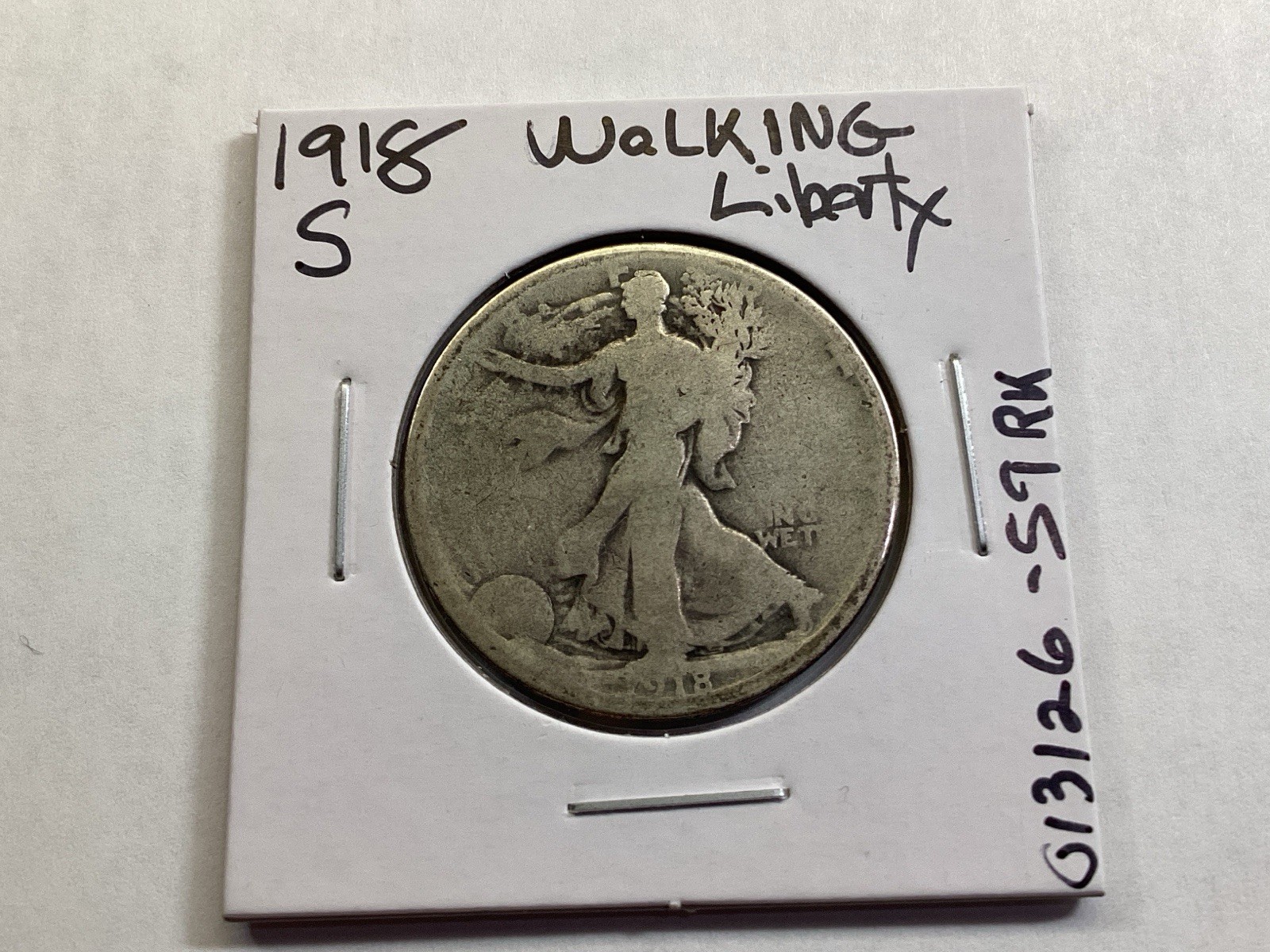 1918 S Walking Liberty Silver Half Dollar San Francisco Mint 010326 57rk