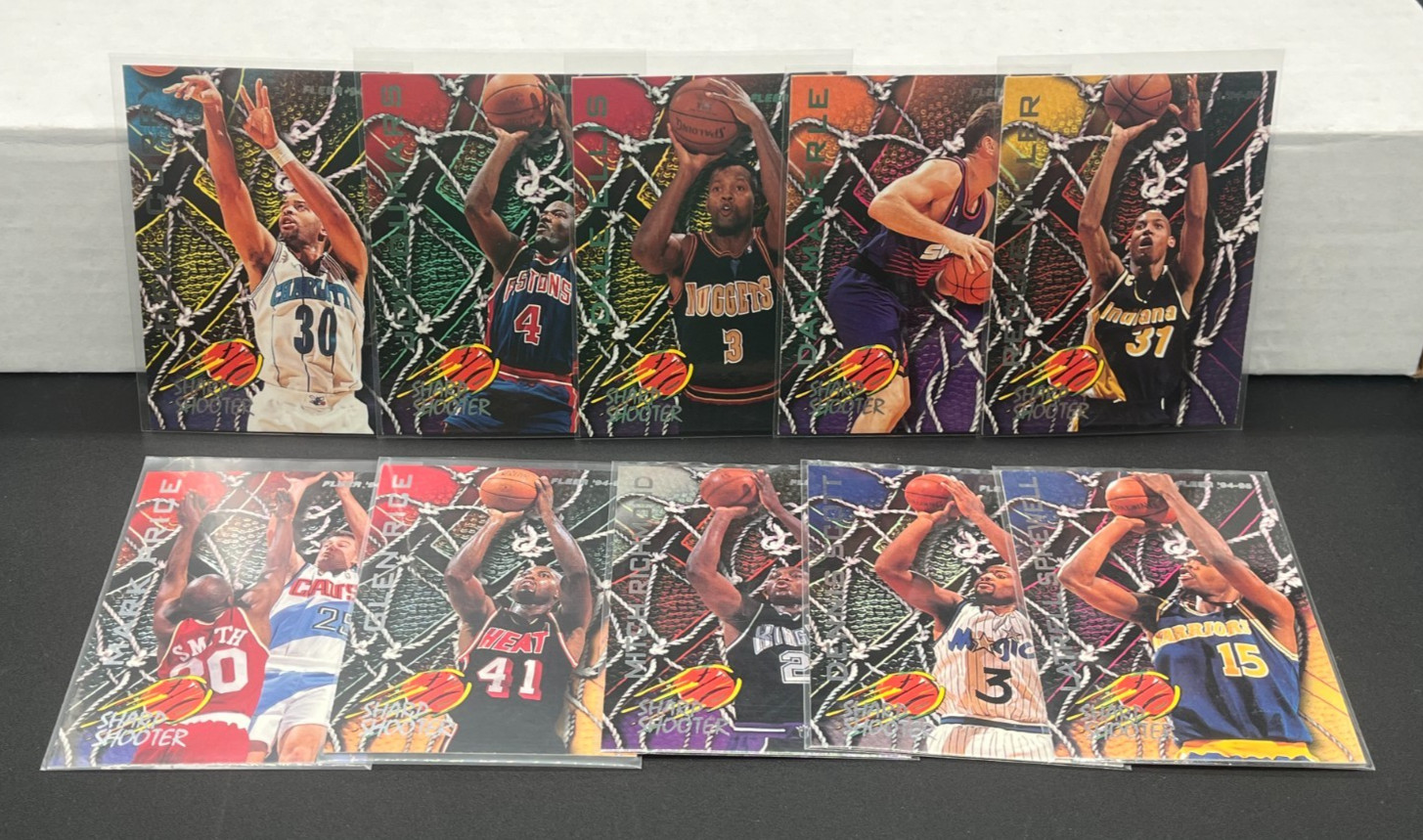 1994-95 Fleer Basketball SHARP SHOOTER 10 Card Insert Set REGGIE MITCH CURRY