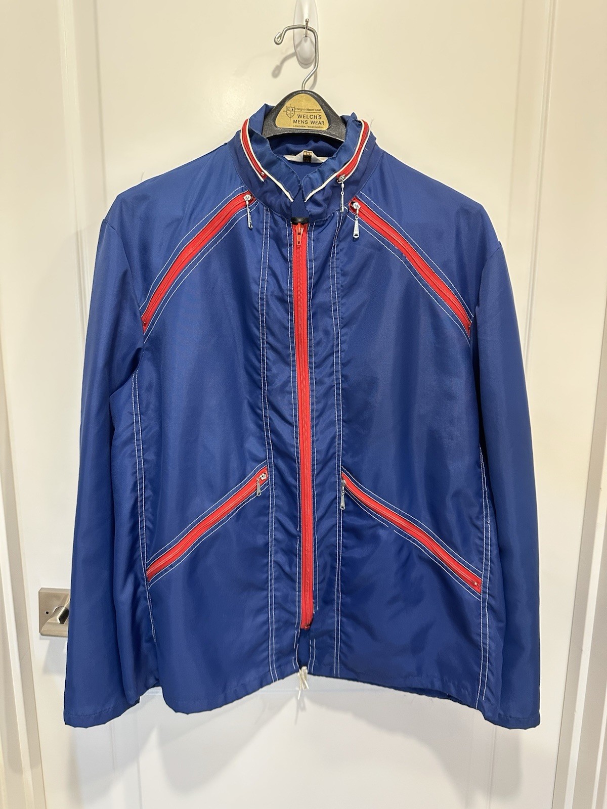 Campus Outerwear Men\'s Large ZIPLON Zippers Blue Retro Mod Jacket Vintage 1960s