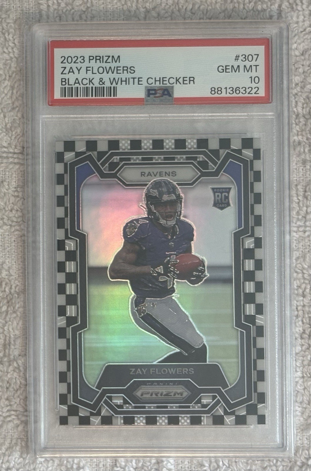 2023 Panini Prizm Zay Flowers #307 Black & White Checker Rookie PSA 10