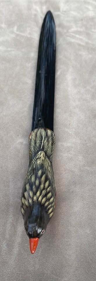 Vintage Hand Painted Bird Letter Opener