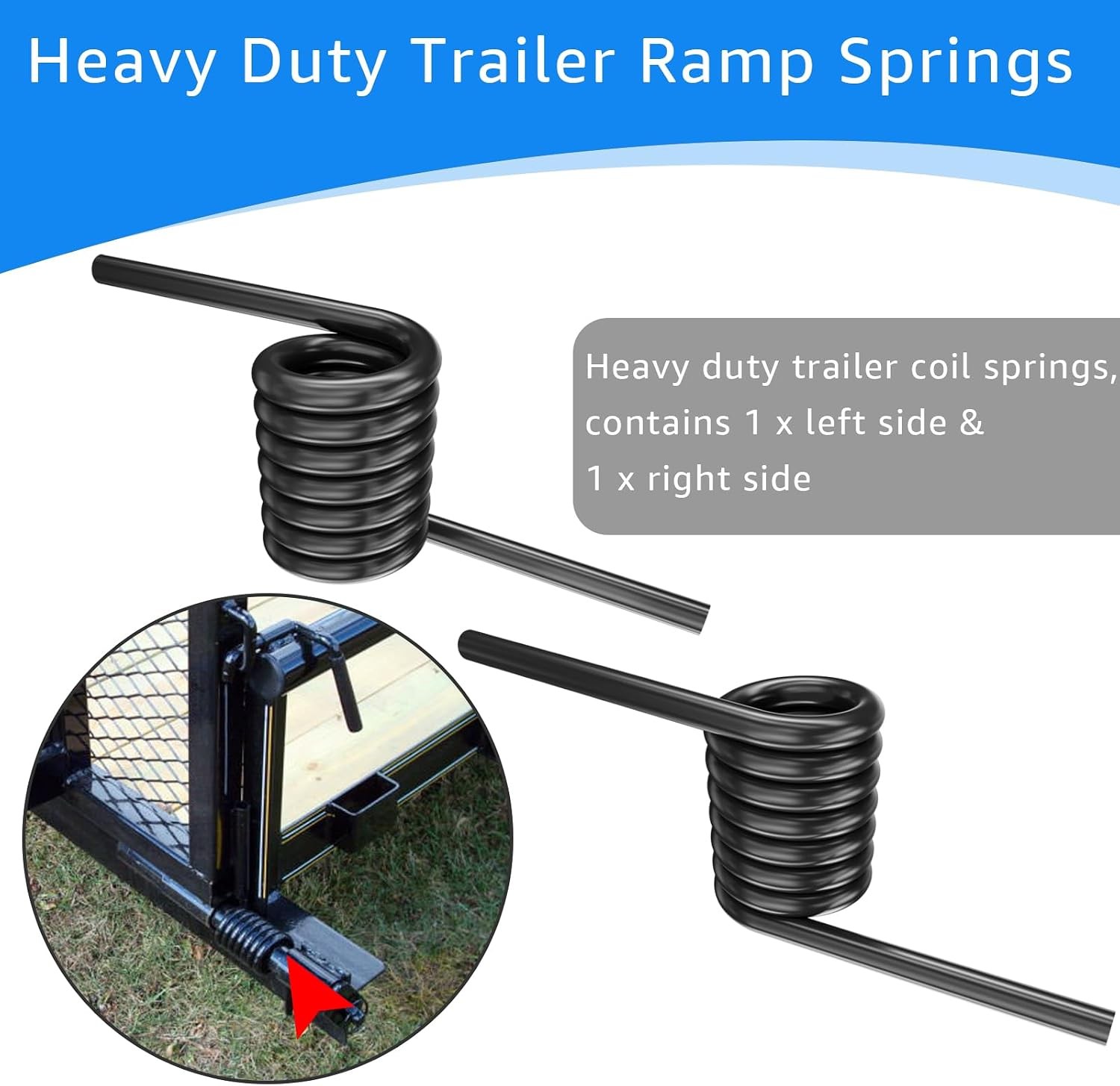 Heavy Duty Trailer Ramp Springs Right and Left Trailer Coil Springs 2000 Lbs Heavy Duty Trailer Ramp Springs Right and Left Trailer Coil Springs 2000 Lbs