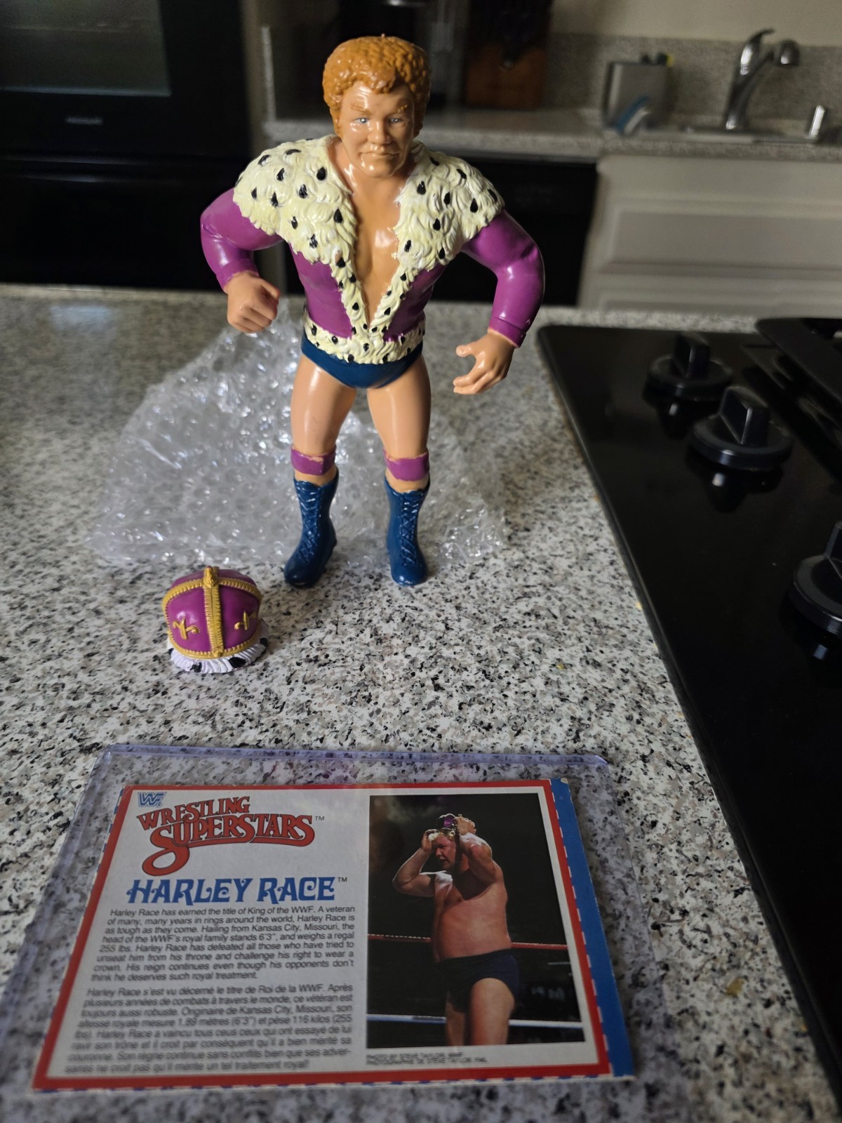 Vintage 1988 LJN WWF King Harley Race Wrestling with bio card Superstars Figure 