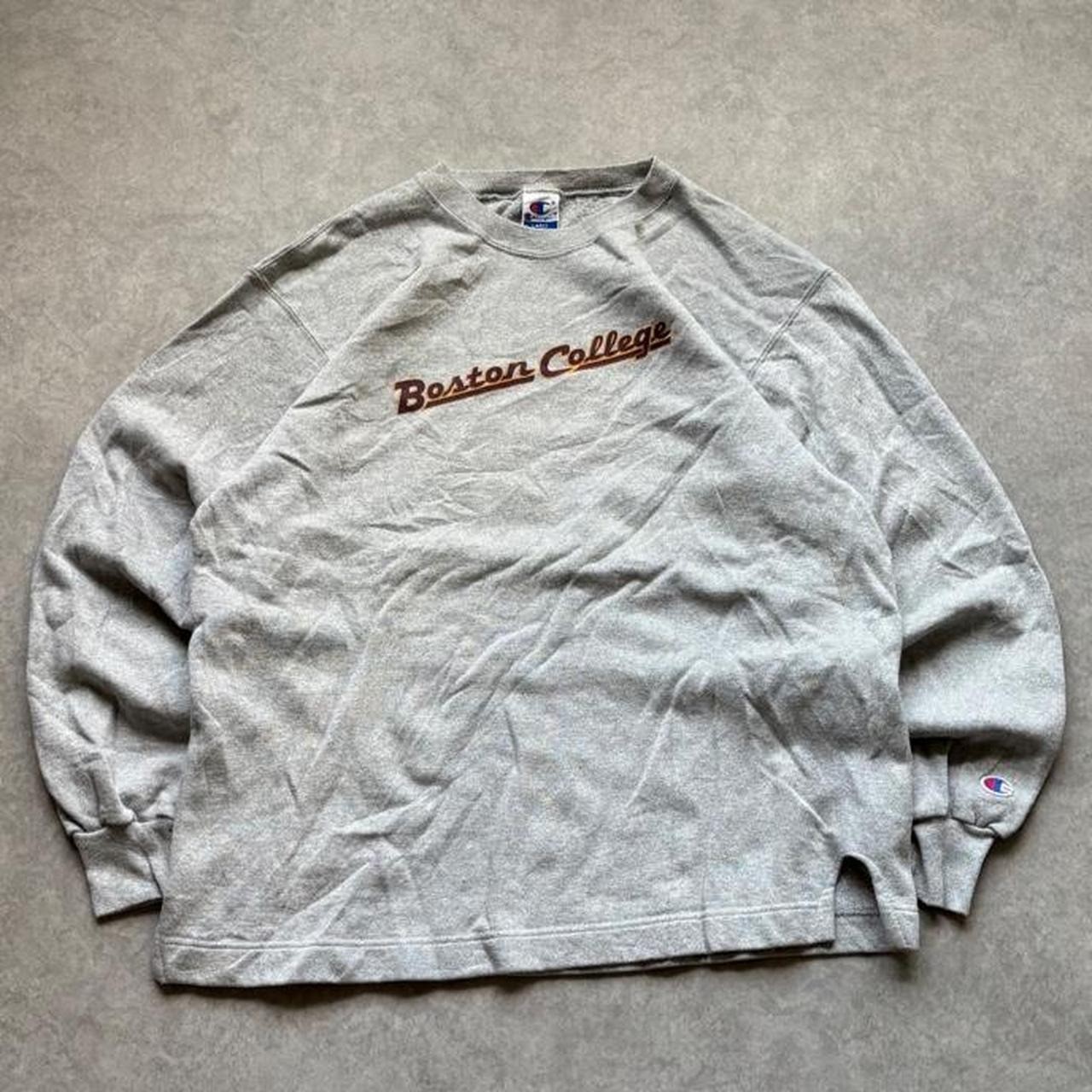 Vintage 90s Boston College Champion Crewneck Sweatshirt Grey Mens Large