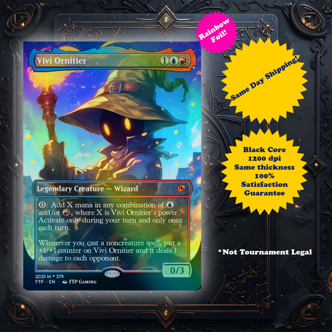 Vivi Ornitier - Foil High Quality Custom Art Playtest card for MTG - Commander