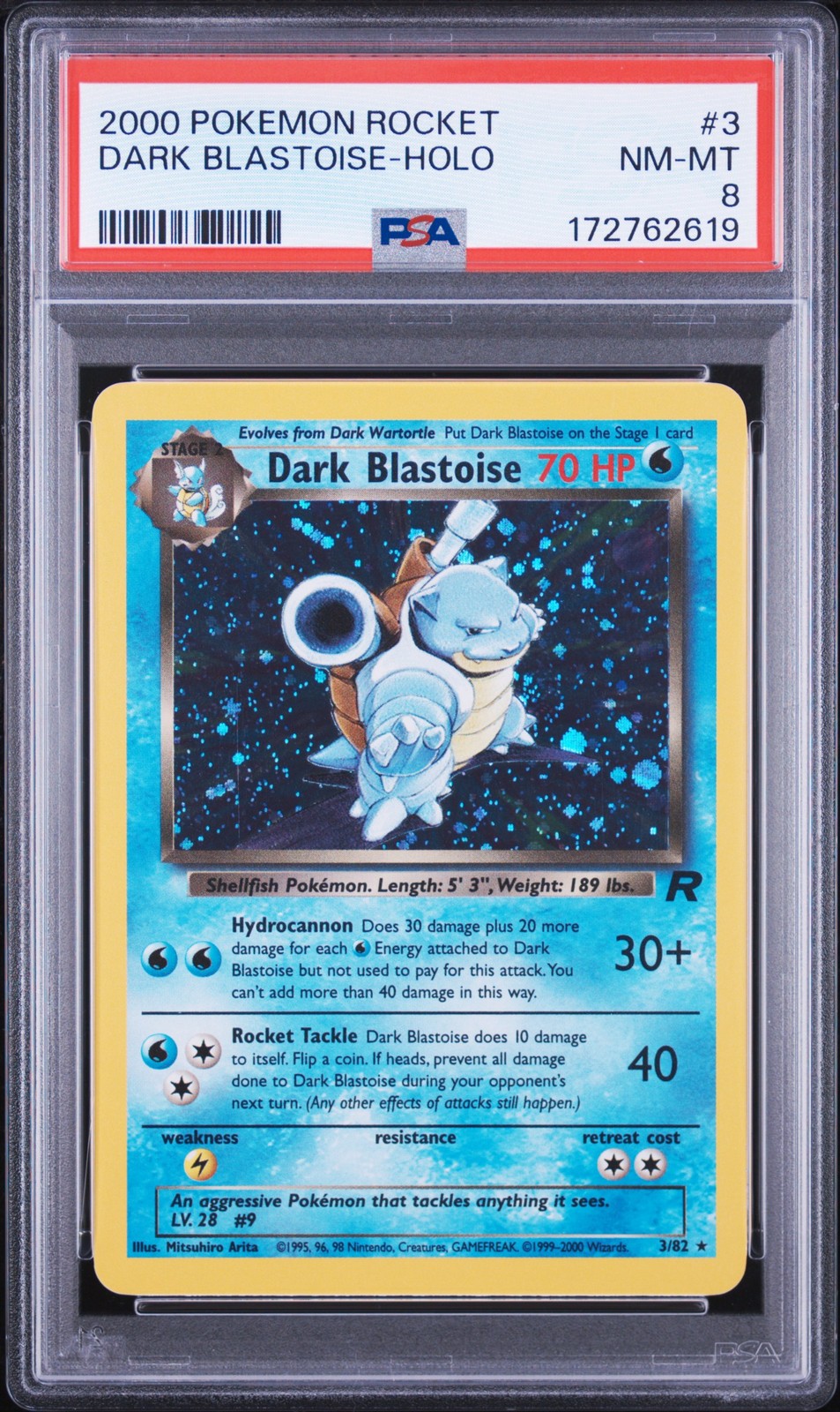 Pokemon Dark Blastoise Holo Team Rocket 3 PSA 8
