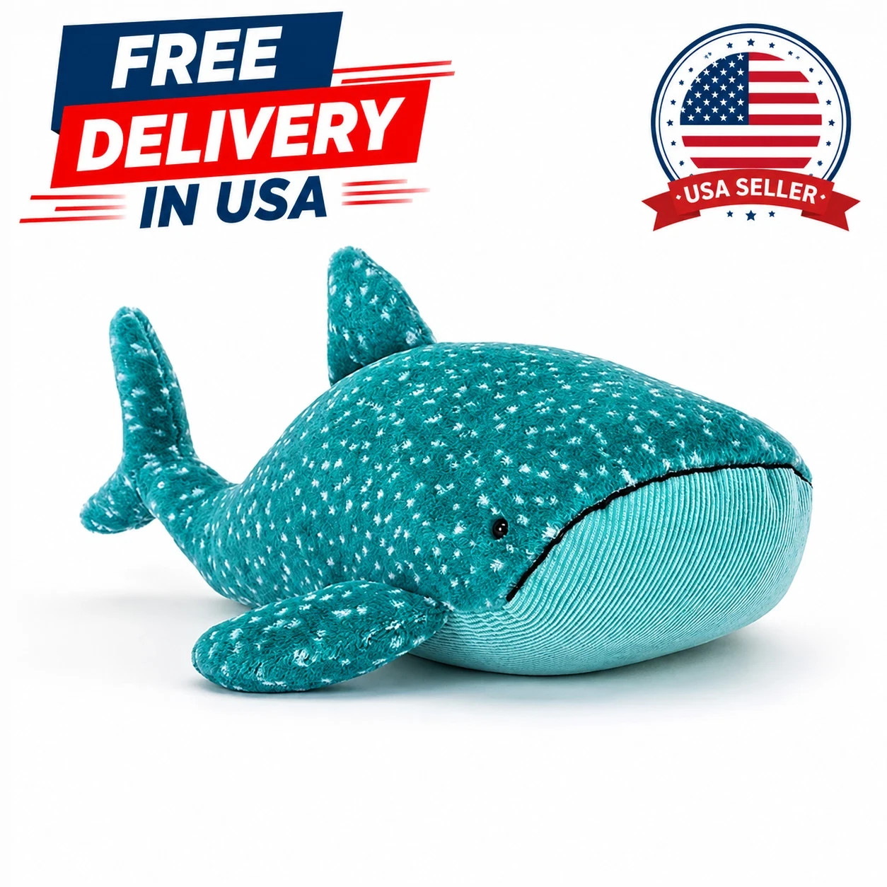 New Jellycat Gobfrey Whale Shark 40cm Plush Toy - Gift Ready with Tag & Dust Bag
