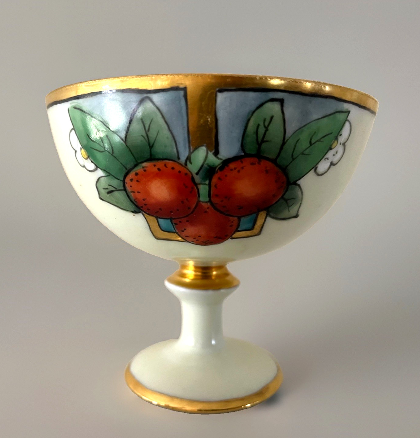 Rare Atq Hand Painted Artist A.D.Balthasar 1917 Footed Dessert Bowl Art Nouveau Rare Atq Hand Painted Artist A.D.Balthasar 1917 Footed Dessert Bowl Art Nouveau