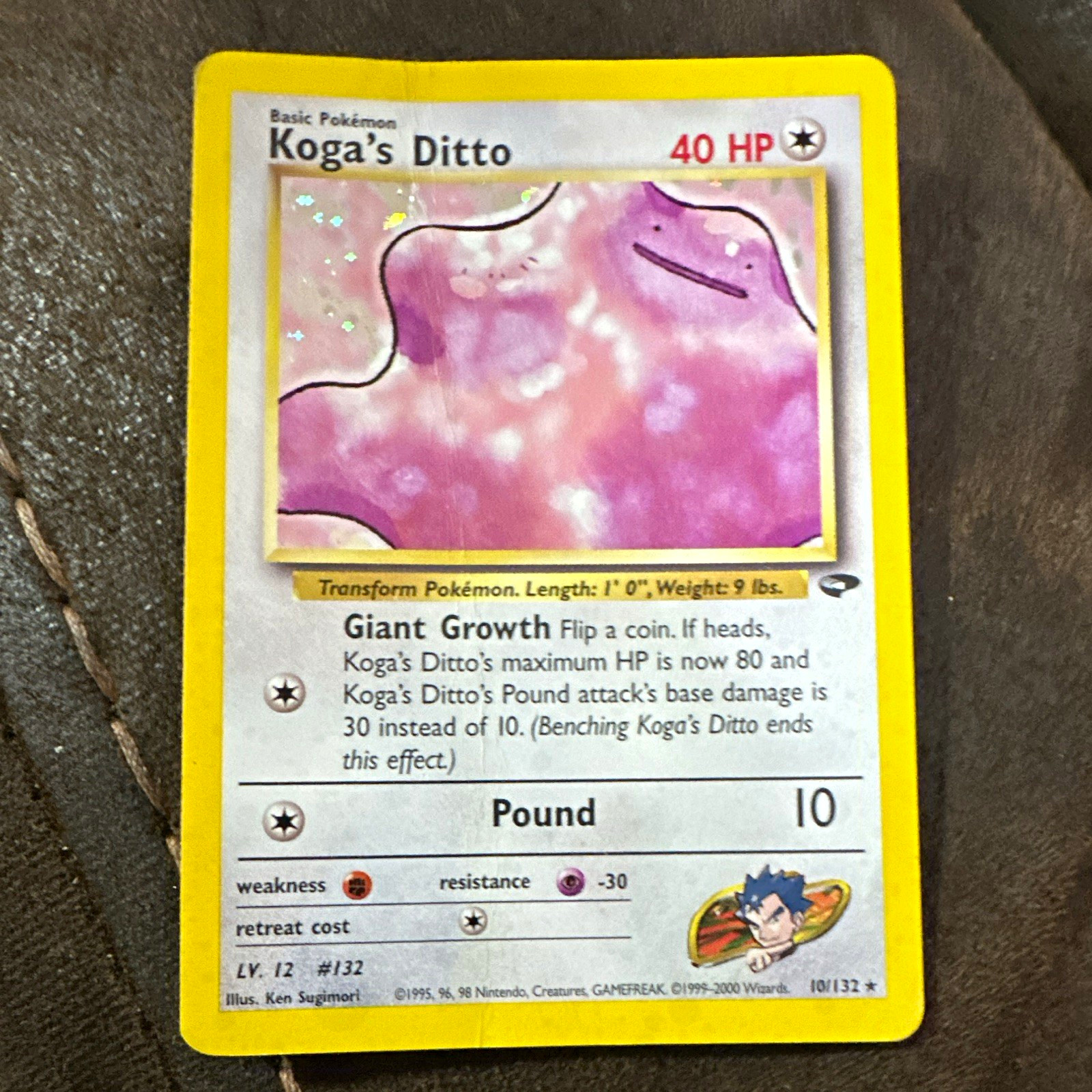 Wizards of the Coast 2000 Koga\'s Ditto 10/132 Gym Challenge Holo Rare ENG 40 HP Wizards of the Coast 2000 Koga\'s Ditto 10/132 Gym Challenge Holo Rare ENG 40 HP