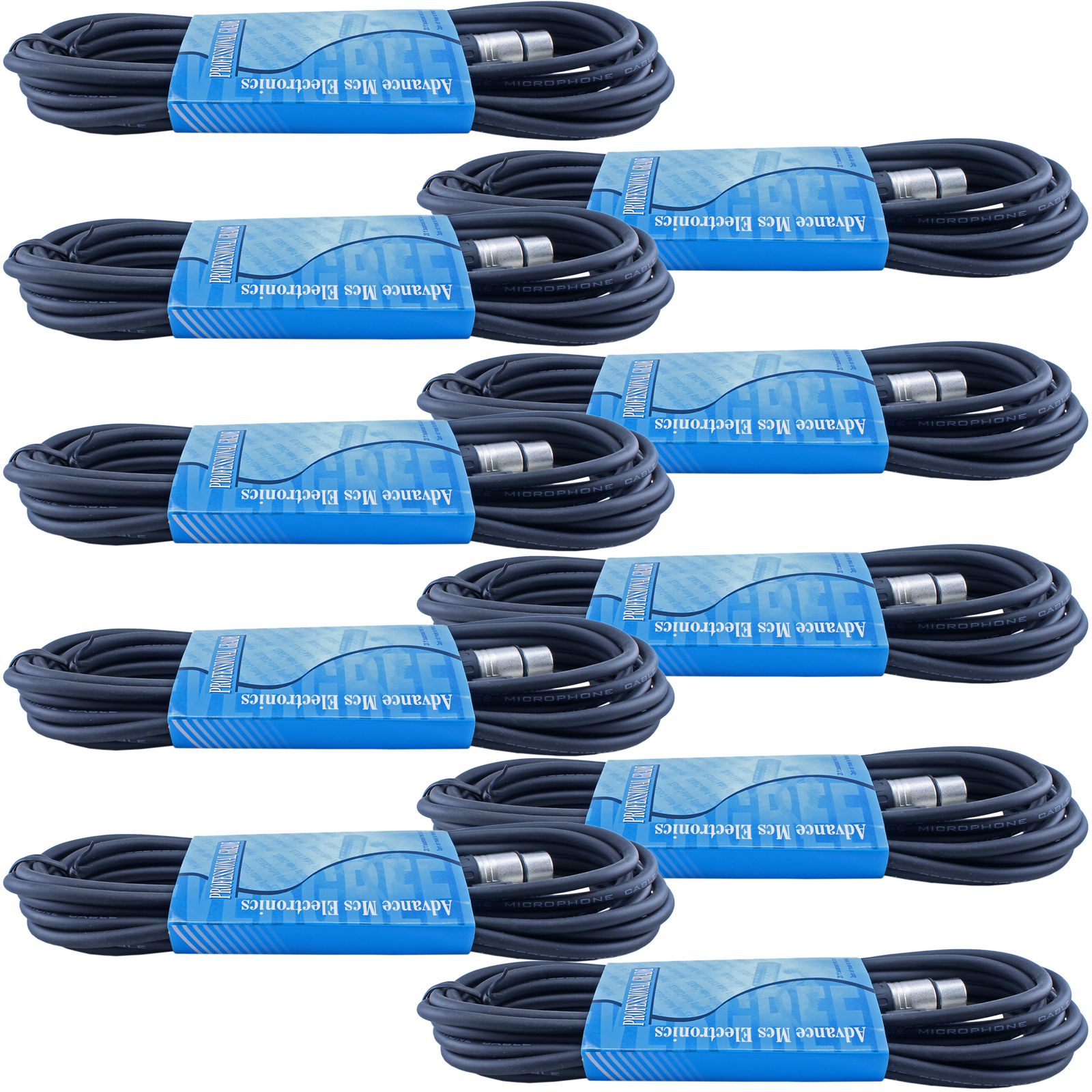 10pack 3pin XLR male to female mic microphone cables pro audio cords 35ft foot