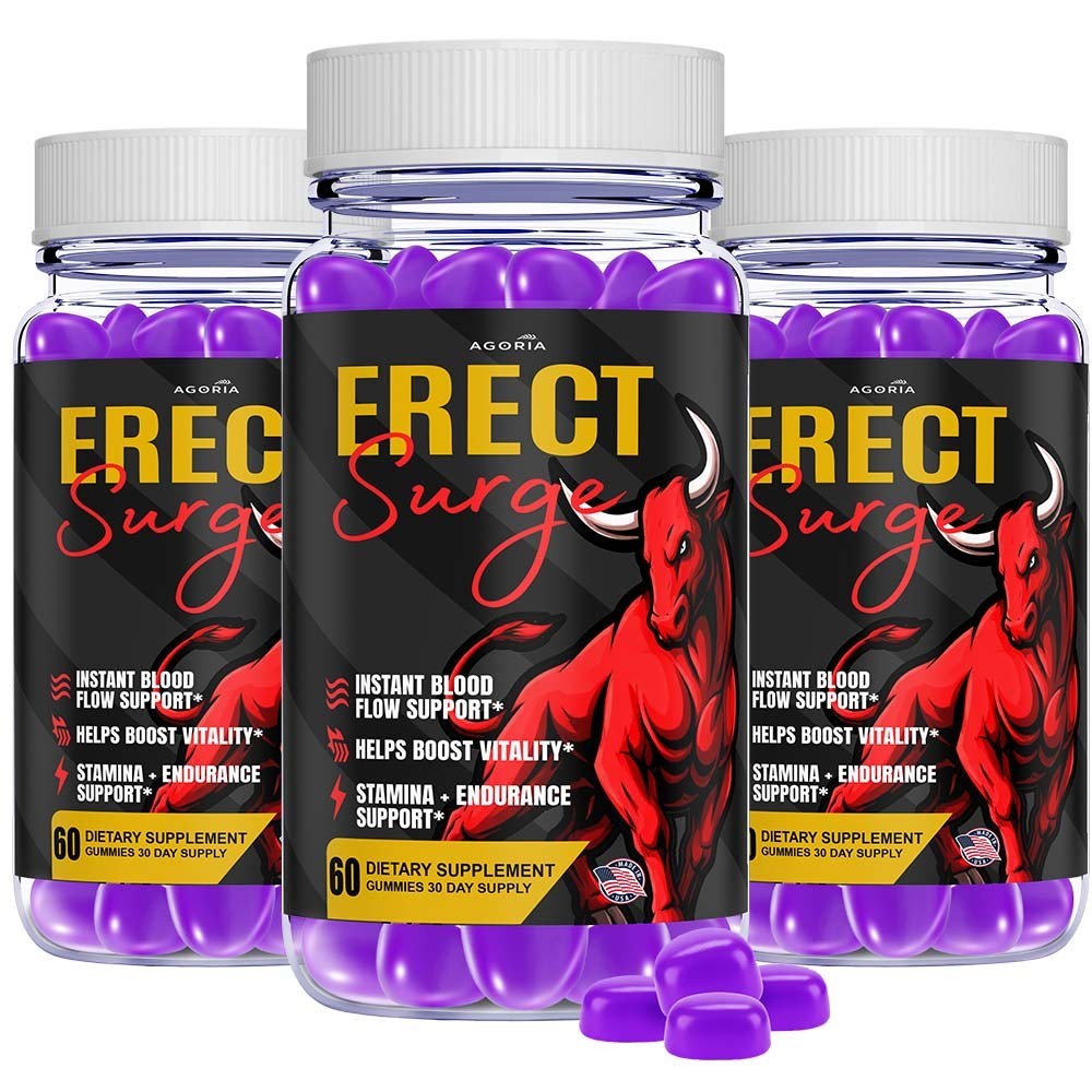 (3 Pack) Erect Surge Advanced Male Health Support Supplement, ErectSurge Gummies
