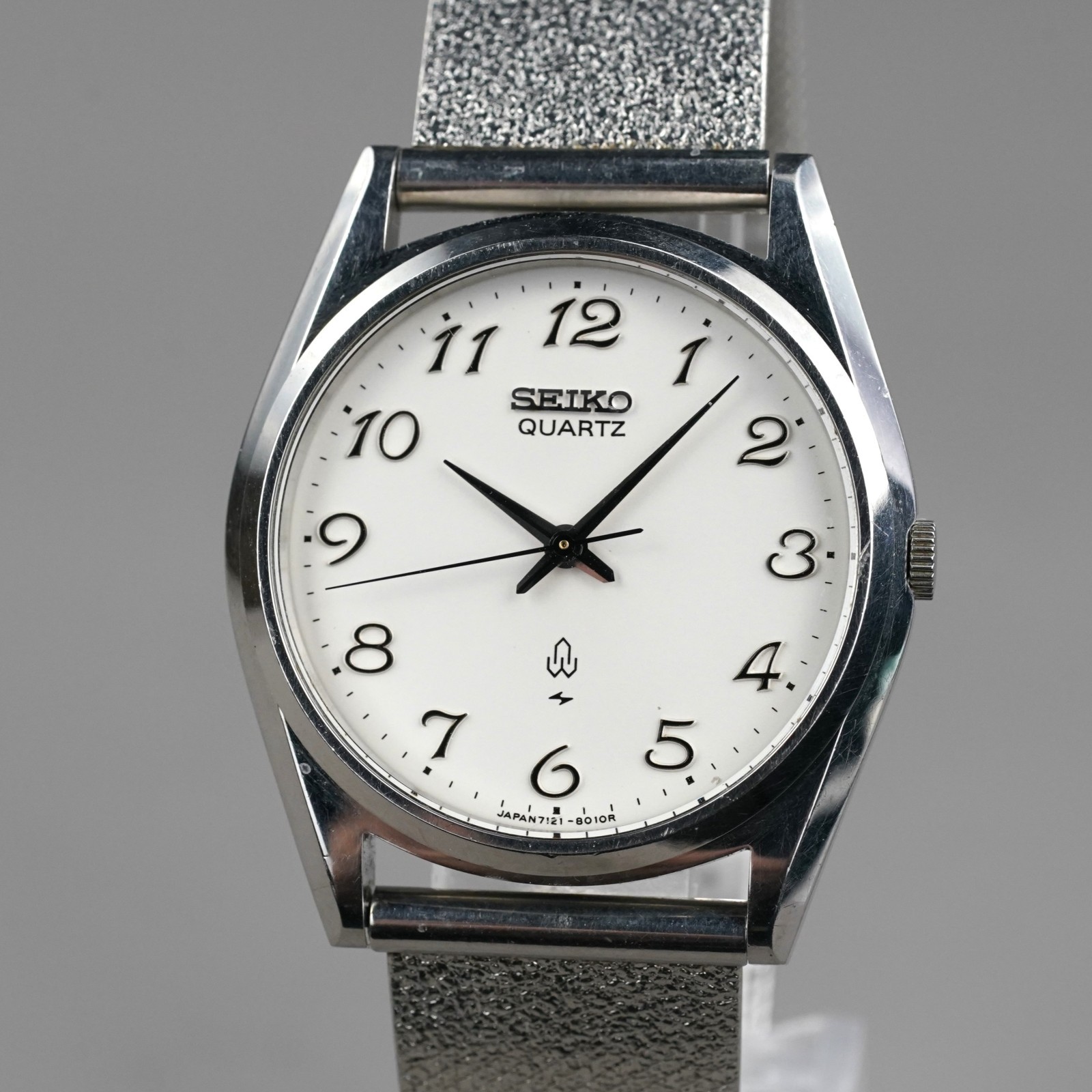 SEIKO 1979  Vintage 7121-8000 Quartz Men\'s 34mm Watch Silver New Battery