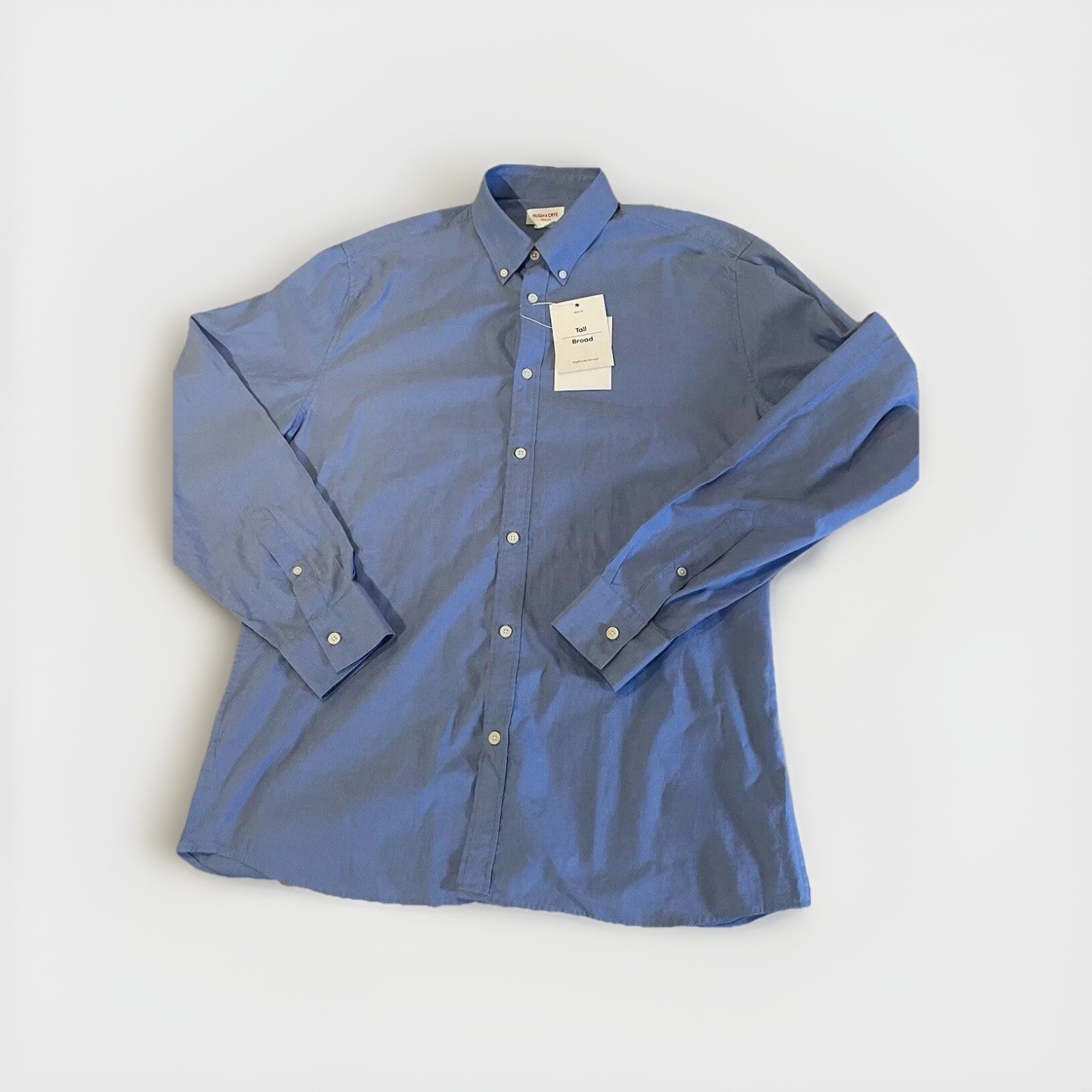 NEW Egyptian Cotton Oxford Mens TALL BROAD Hugh & Crye Button Down Shirt