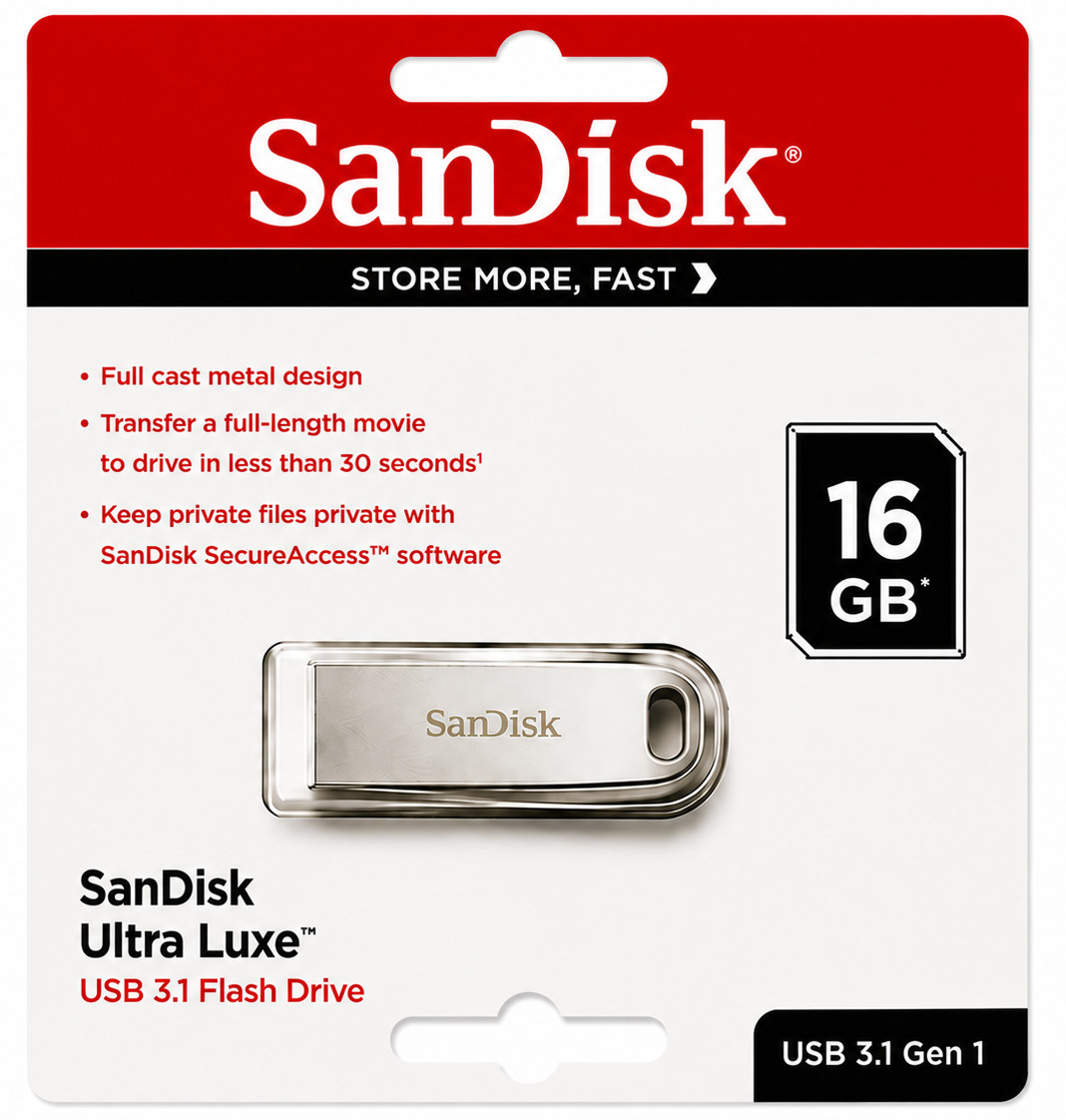 SanDisk Ultra Luxe USB 3.1 Flash Drive – 5 Pack | Premium Metal USB Flash Drives