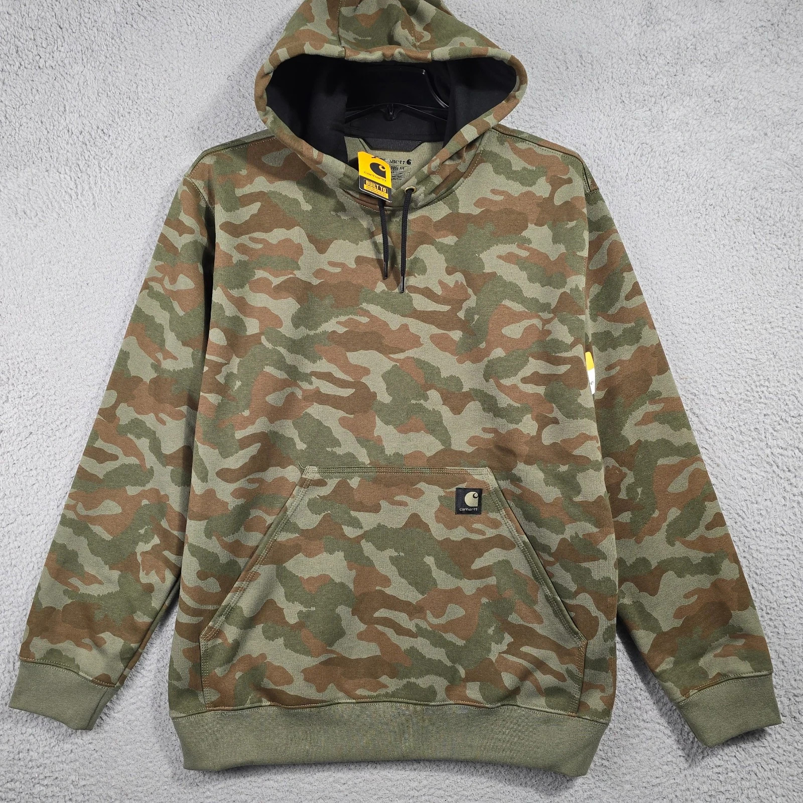 Carhartt Camo Hoodie Mens Large Green Outdoor Sweatshirt Hunting Loose Fit NWT B