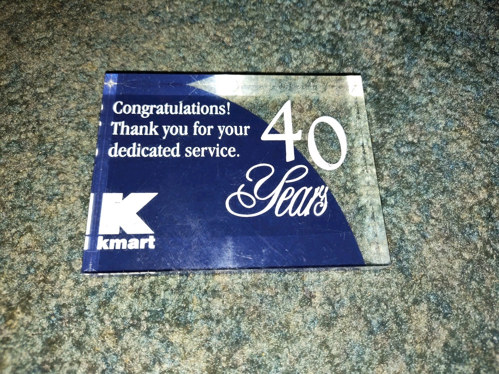Kmart 40 Year service plaque RARE K-Mart  