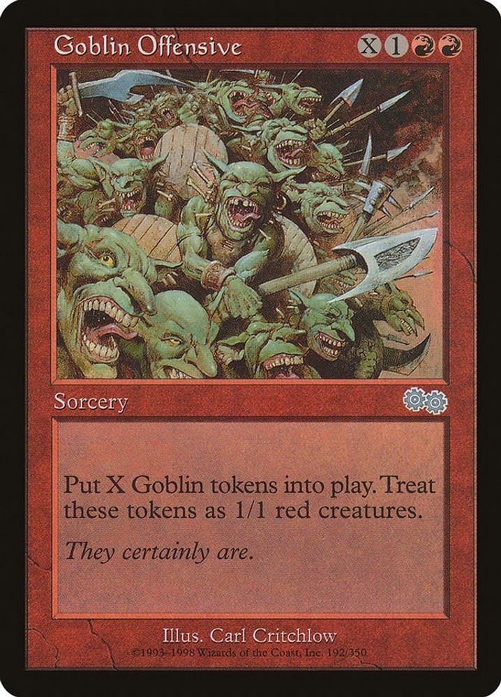1998 Magic: The Gathering: USG - Goblin Offensive (#192, U, Moderately Played) 1998 Magic: The Gathering: USG - Goblin Offensive (#192, U, Moderately Played)
