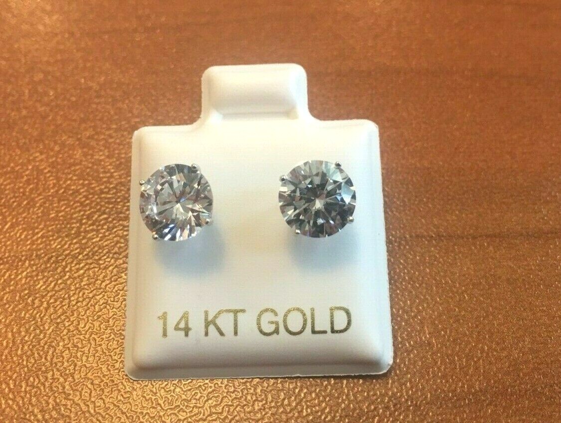 14K WHITE GOLD STUD EARRINGS 3ct FLAWLESS LAB CREATED DIAMONDS SCREWBACK CLOSURE 14K WHITE GOLD STUD EARRINGS 3ct FLAWLESS LAB CREATED DIAMONDS SCREWBACK CLOSURE