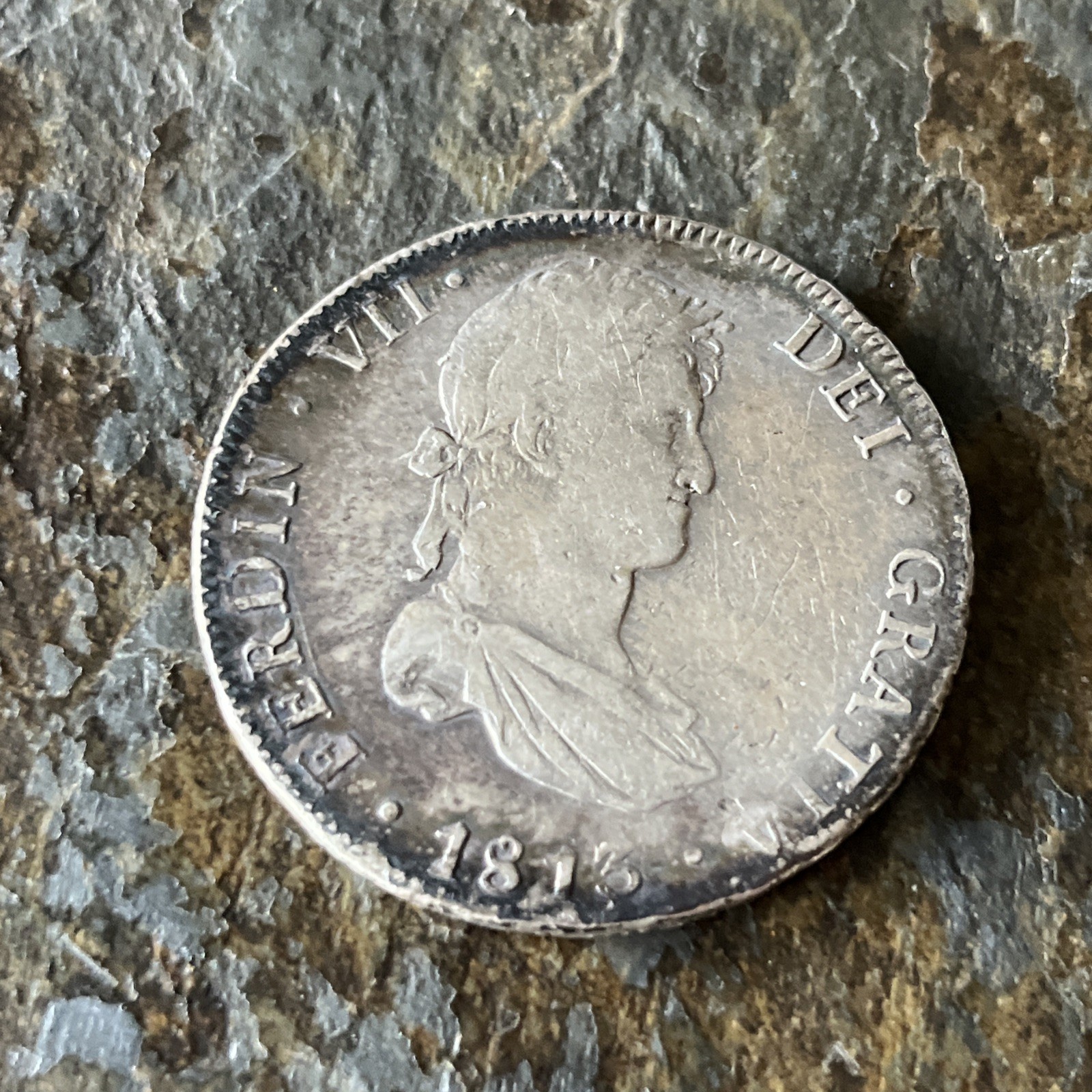 1813 8 Reales RARE SILVER BOLIVIA POTOSI MINT - Excellent Strike Ferndin VII 