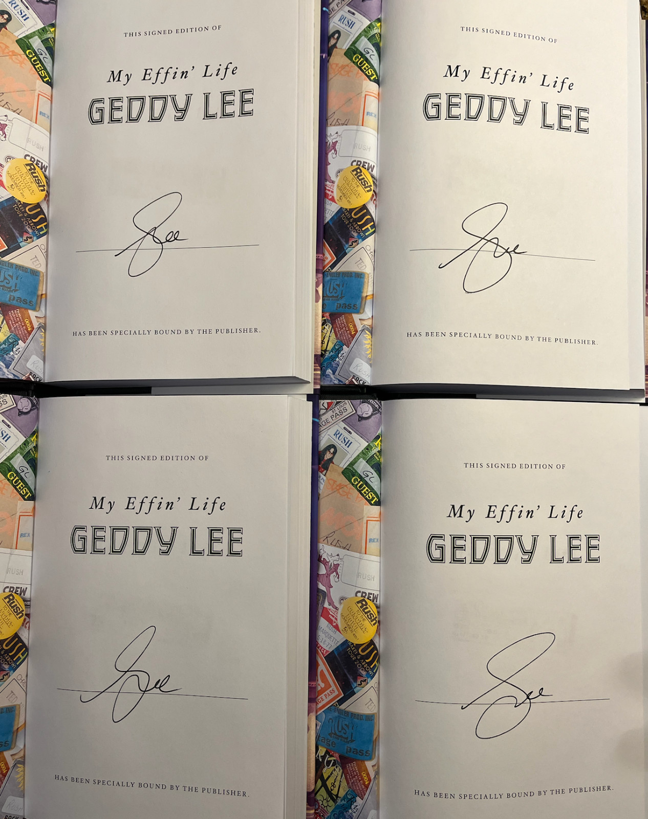 Geddy Lee RUSH Autographed Signed 1st Ed My Effin\' Life Hardcover Book 23575