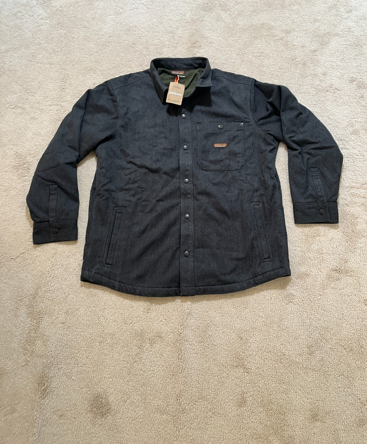 New Patagonia Iron Forge Fleece Lined Jacket Jac Shirt Men XL Ink Black New Patagonia Iron Forge Fleece Lined Jacket Jac Shirt Men XL Ink Black