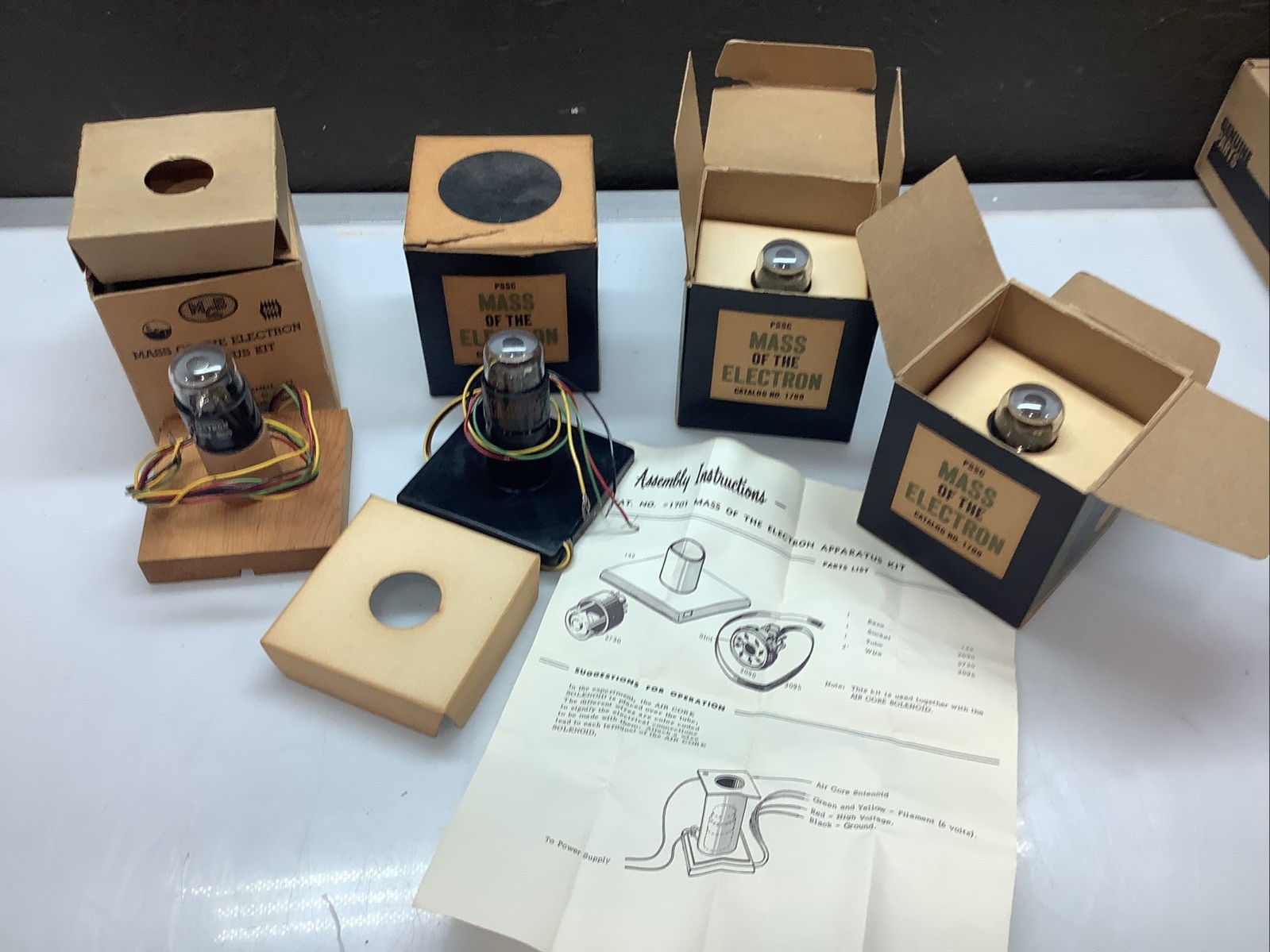 RCA Radiotron Electron Tube Mass Of The Electron - Set Of 4