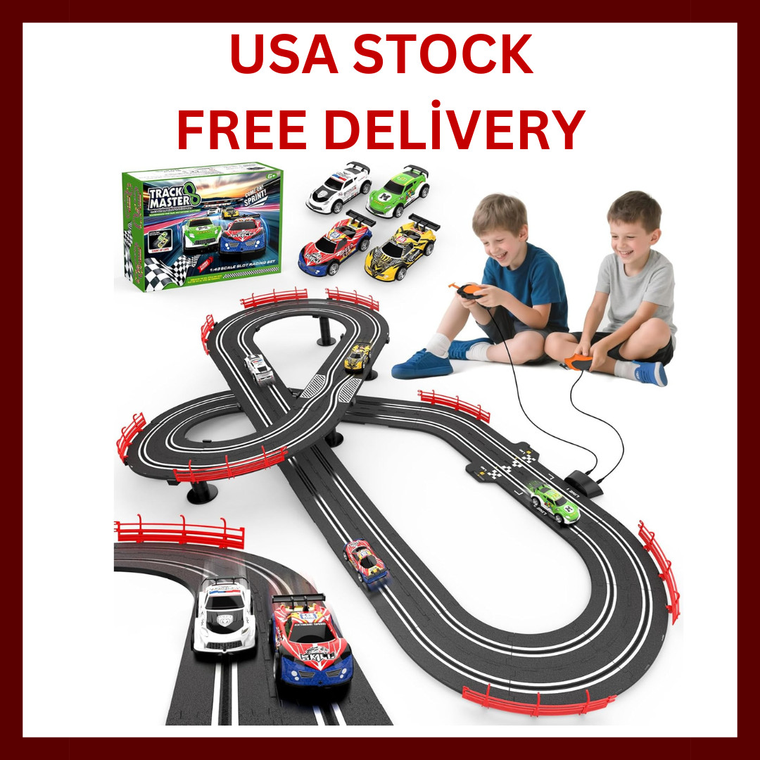 Slot Car Race Track Set Electric Powered Race Track Dual Racing Car Track Set