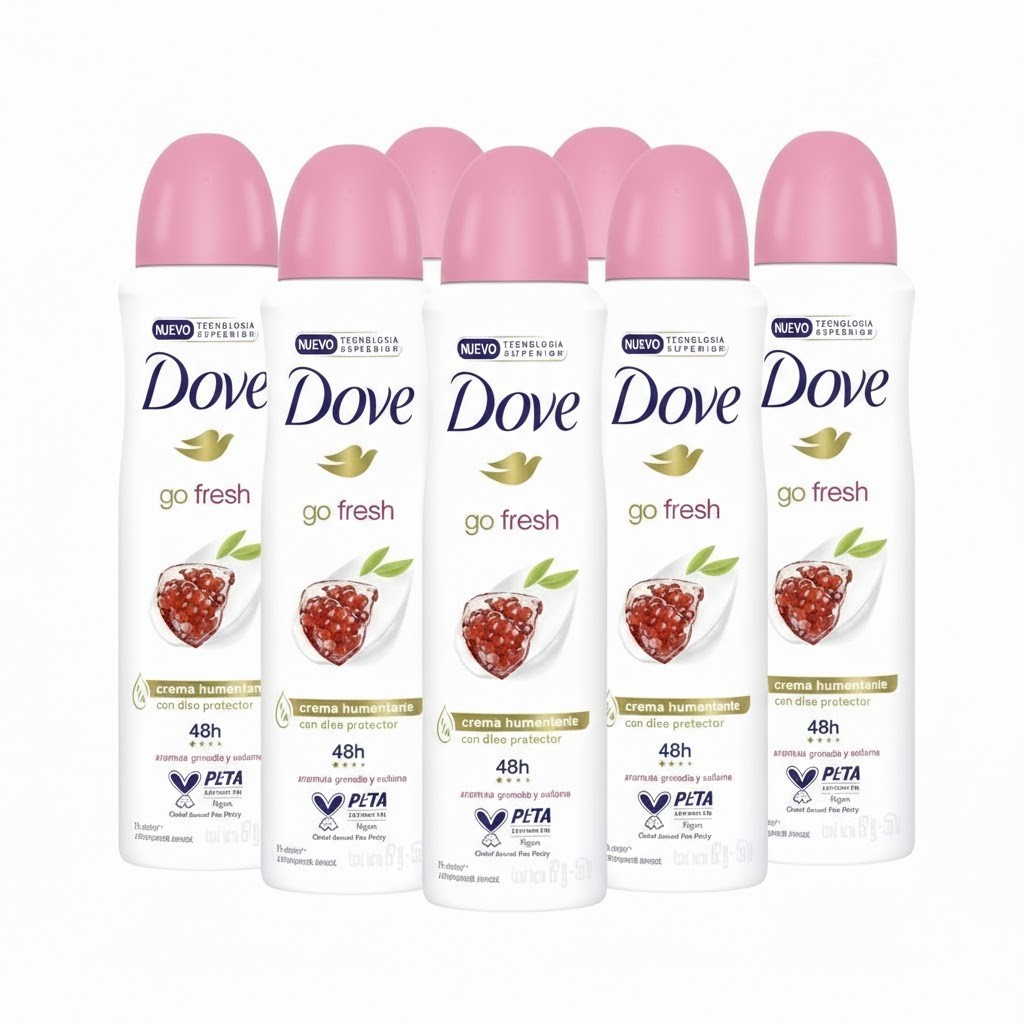 Dove Go Fresh Deodorant Spray Pomegranate & Lemon Verbena 150ml 6-Pack