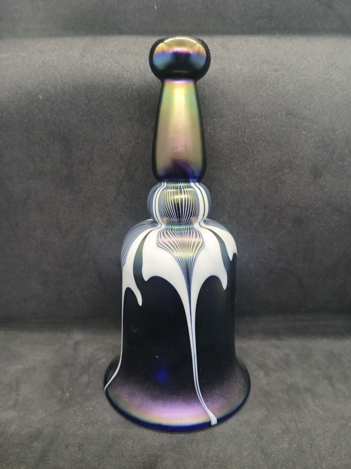 Vintage 1979 Stuart Abelman Art Glass Hand Blown Bell #651/1500 7.5