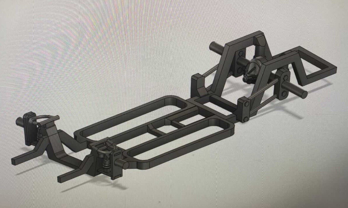1/25 1/24 Scale 3d Resin Lowered Truck Frame
