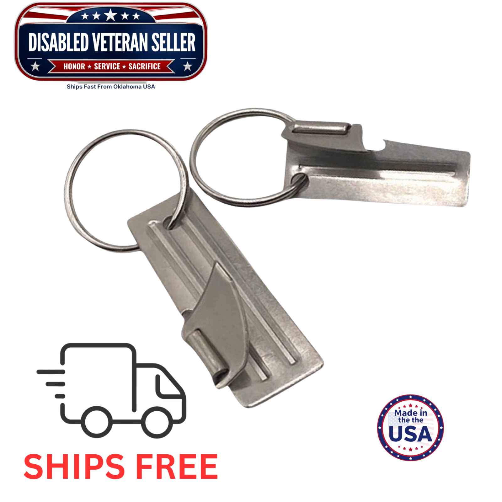 4 Pieces P38 and P51 Can Openers with Key Rings  Military Issue 