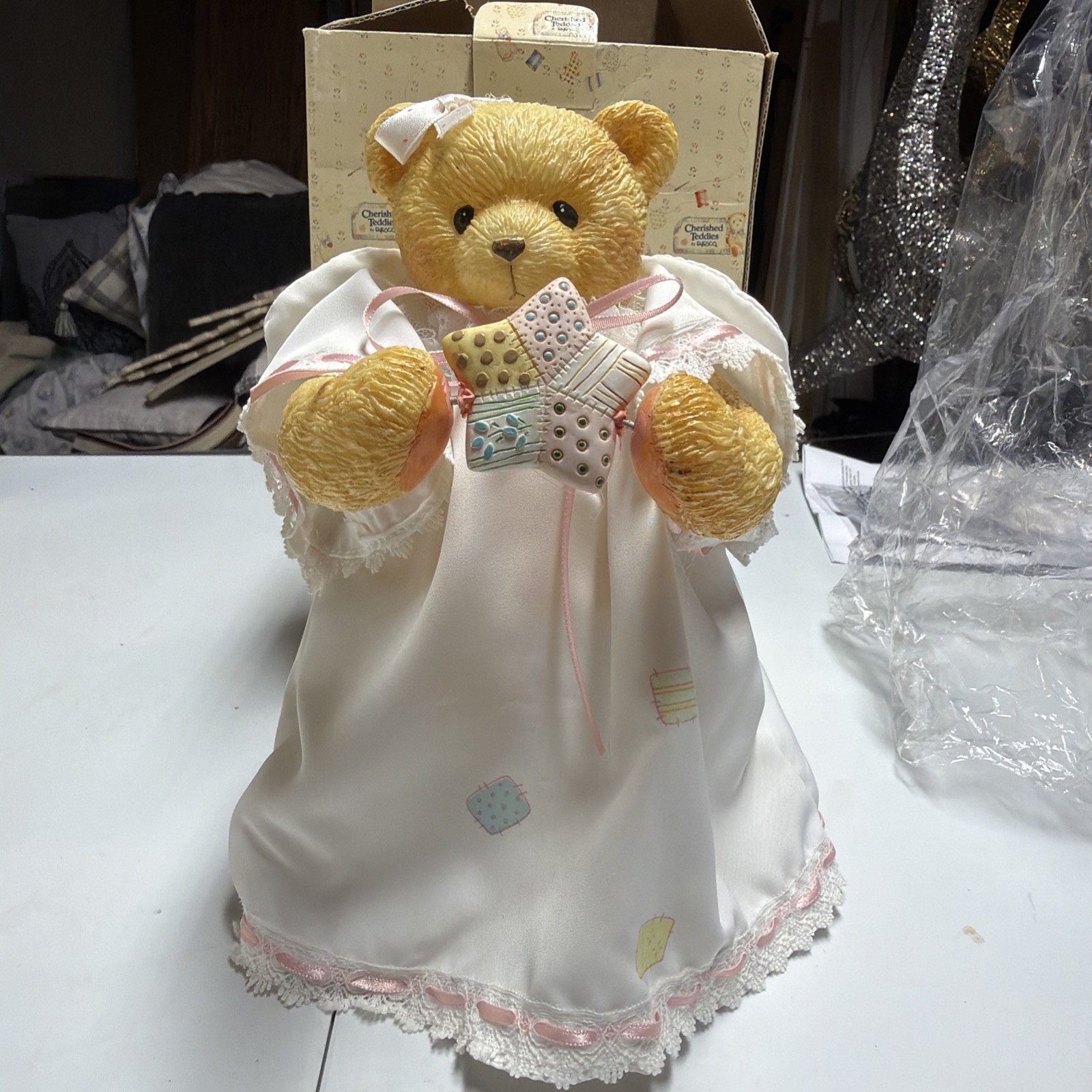 Cherished Teddies Figural Bear Christmas Tree Topper W/ Box 903922 Cherished Teddies Figural Bear Christmas Tree Topper W/ Box 903922