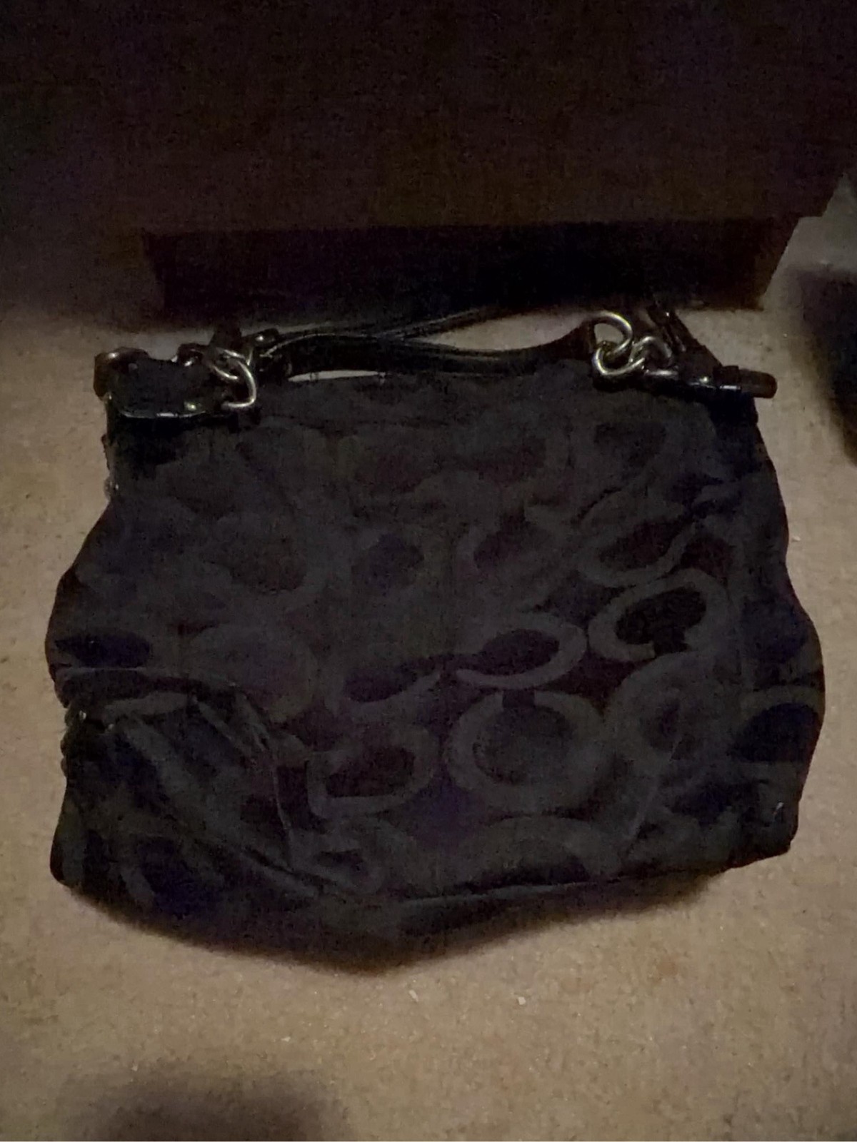 Coach Vintage Y2K Madison Op Art Black Signature Hobo Demi Handbag 12950