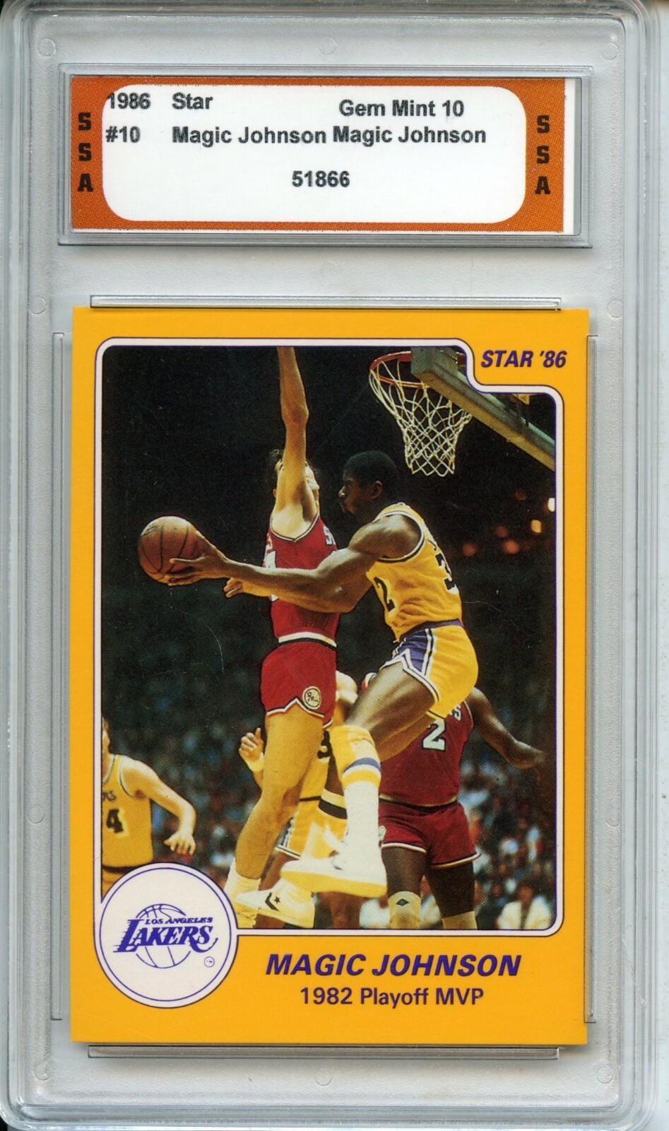 1986 Star Basketball #10 Magic Johnson Set SSA 10 Gem Mint Los Angeles Lakers