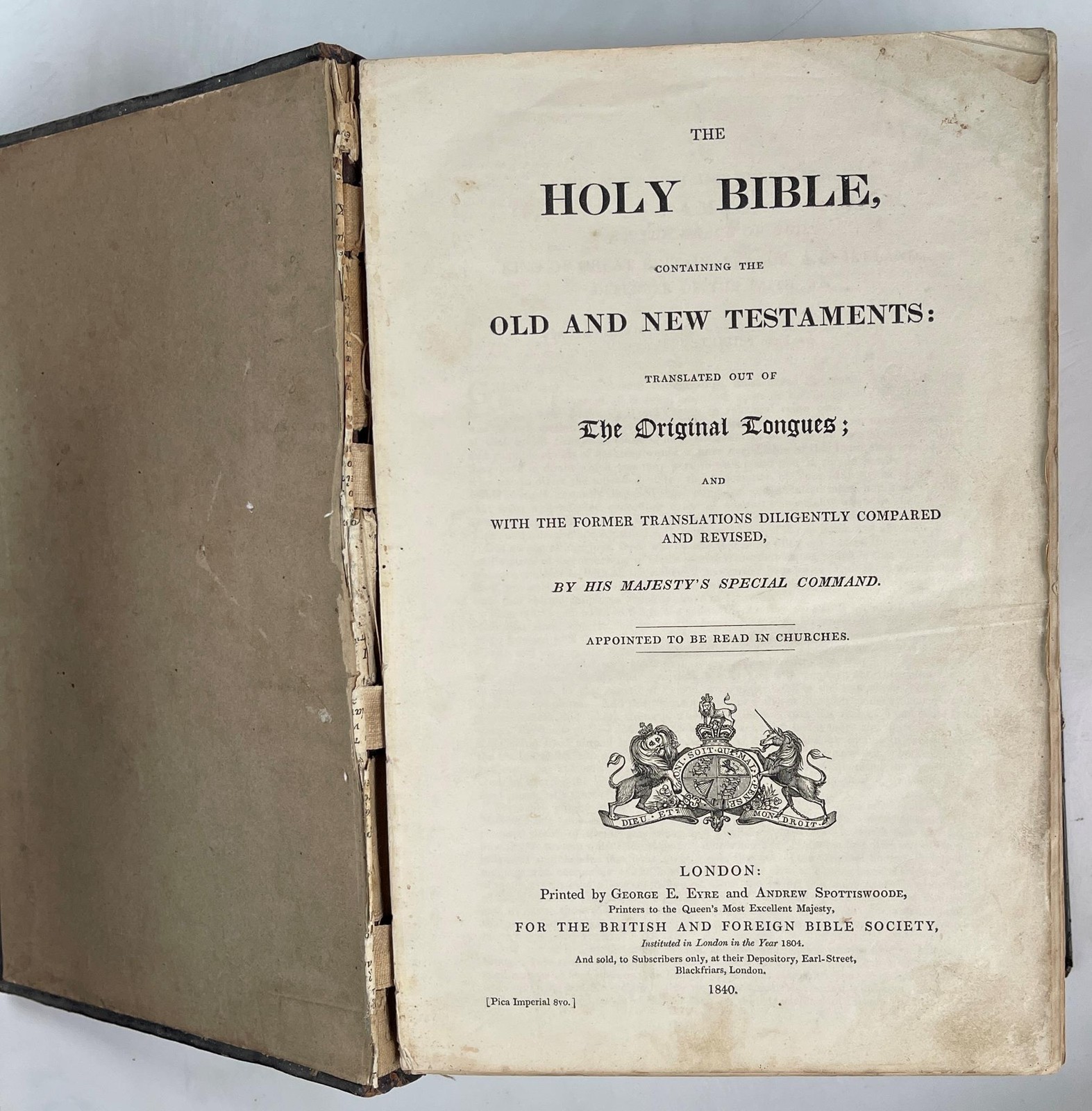 The Holy Bible by His Majesty\'s Special Command 1840