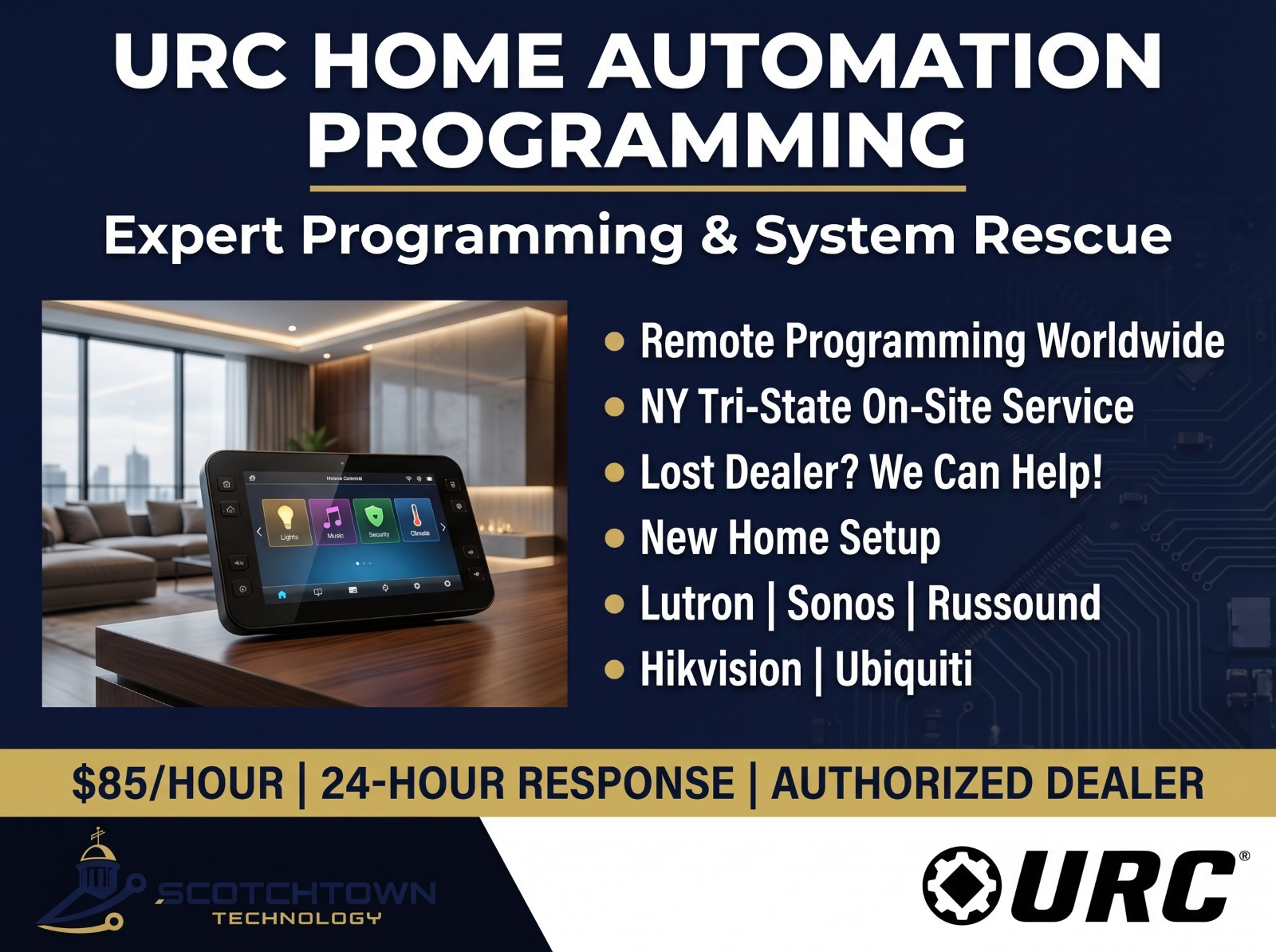 Professional URC Home Automation Programming Services - Remote & NY Tri-State