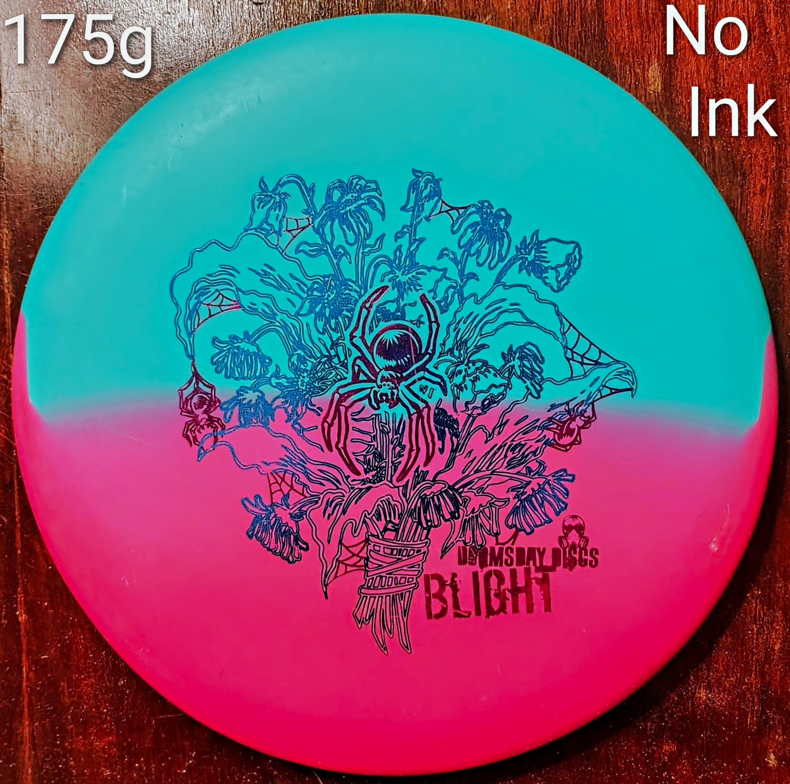 Doomsday Discs Blight Putter Blue/Pink 175g (1,1,0,0) Good Grip No Ink. Doomsday Discs Blight Putter Blue/Pink 175g (1,1,0,0) Good Grip No Ink.