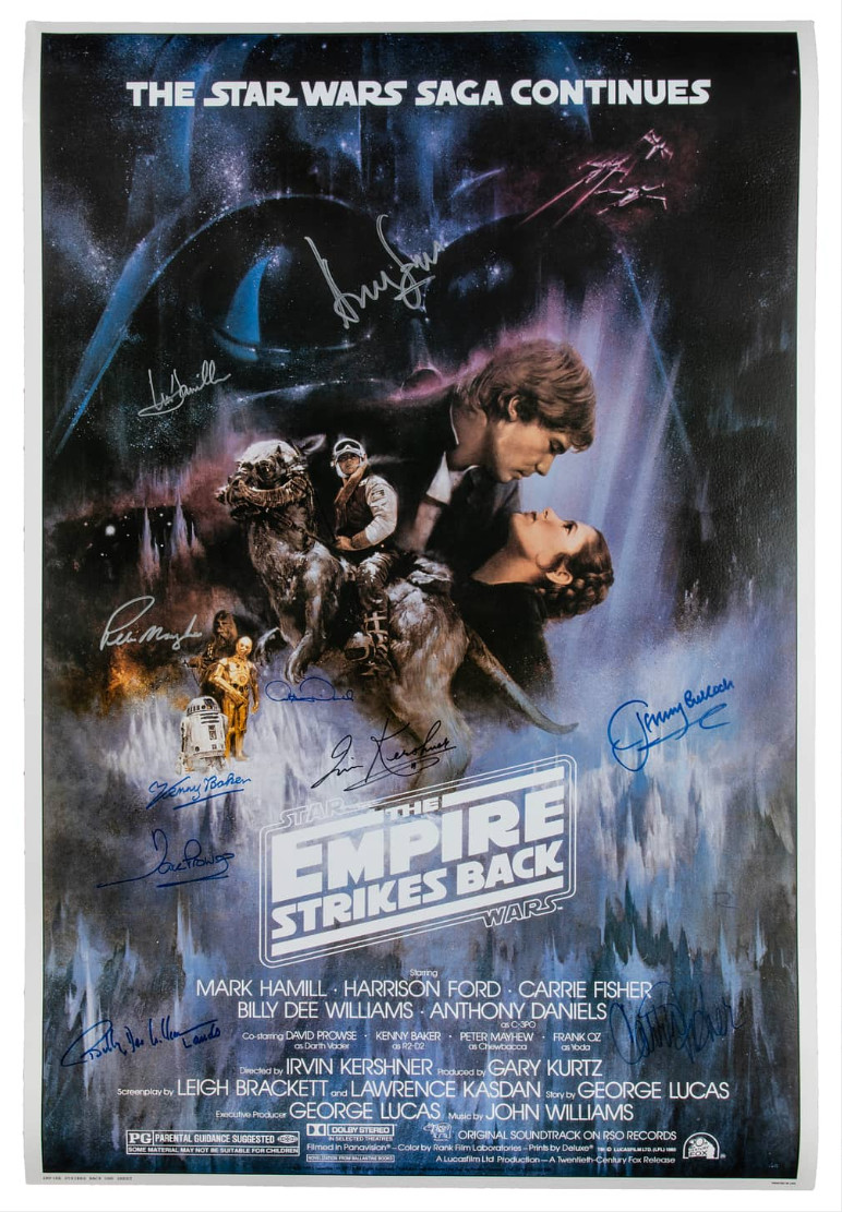 Star Wars: Empire Strikes Back Multi-Signed Poster (10 Signatures) - Beckett LOA