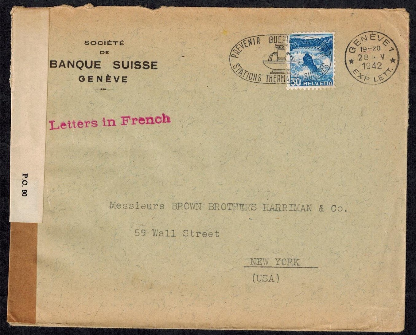 Bermuda WWII 1942 Censor Cover IC/6044 w/IC in Ink Bermuda WWII 1942 Censor Cover IC/6044 w/IC in Ink