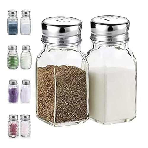 Salt and Pepper Shakers Set,Farmhouse Glass Spice Jars Kitchen Gadgets