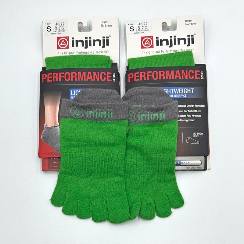 3 Pack Women\'s Lightweight Performance No Show 5 Toe Socks Size S Green Injinji